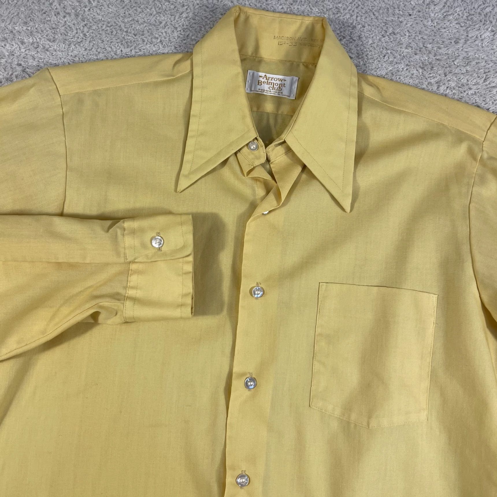 Arrow VINTAGE Arrow Shirt Mens 15-33 Medium Golf Belmont Club Button Up Sanforized Regular Men Red Size US M / EU 48-50 / 2 - 2 Thumbnail