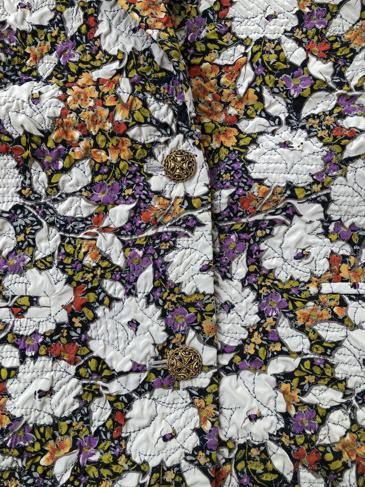 Designer Vintage Olivia Jacket Blazer Floral Flowers Made In Japan Size M / US 6-8 / IT 42-44 - 4 Thumbnail