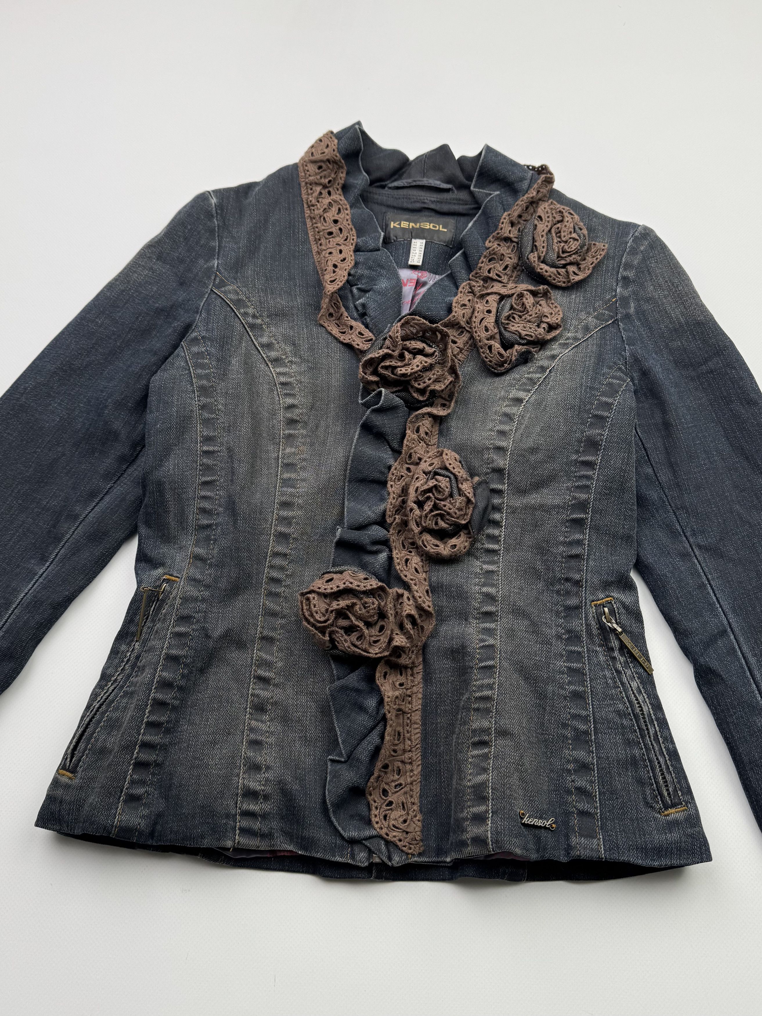 Japanese Brand Vintage Cropped Denim Faded Jacket B314(V294)E2 Size XS / US 0-2 / IT 36-38 - 4 Thumbnail