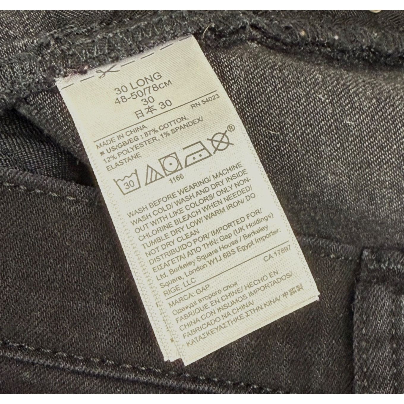 Gap Gap 1969 Women's Real Straight Classic Black Jeans Size 30L Size 30" / US 8 / IT 44 - 5 Thumbnail