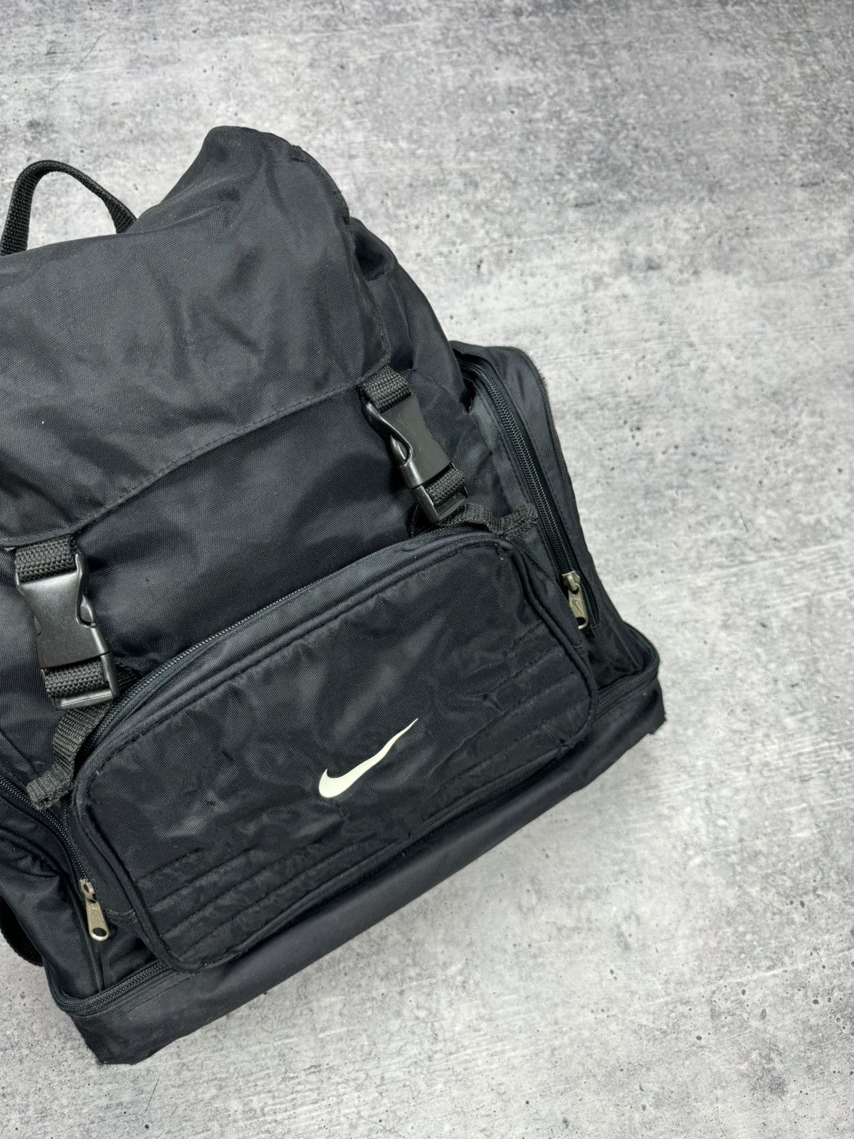 Nike × Vintage Vintage Nike 90’s Y2K Swoosh Logo Drill Archive Backpack Bag Size ONE SIZE - 13 Thumbnail