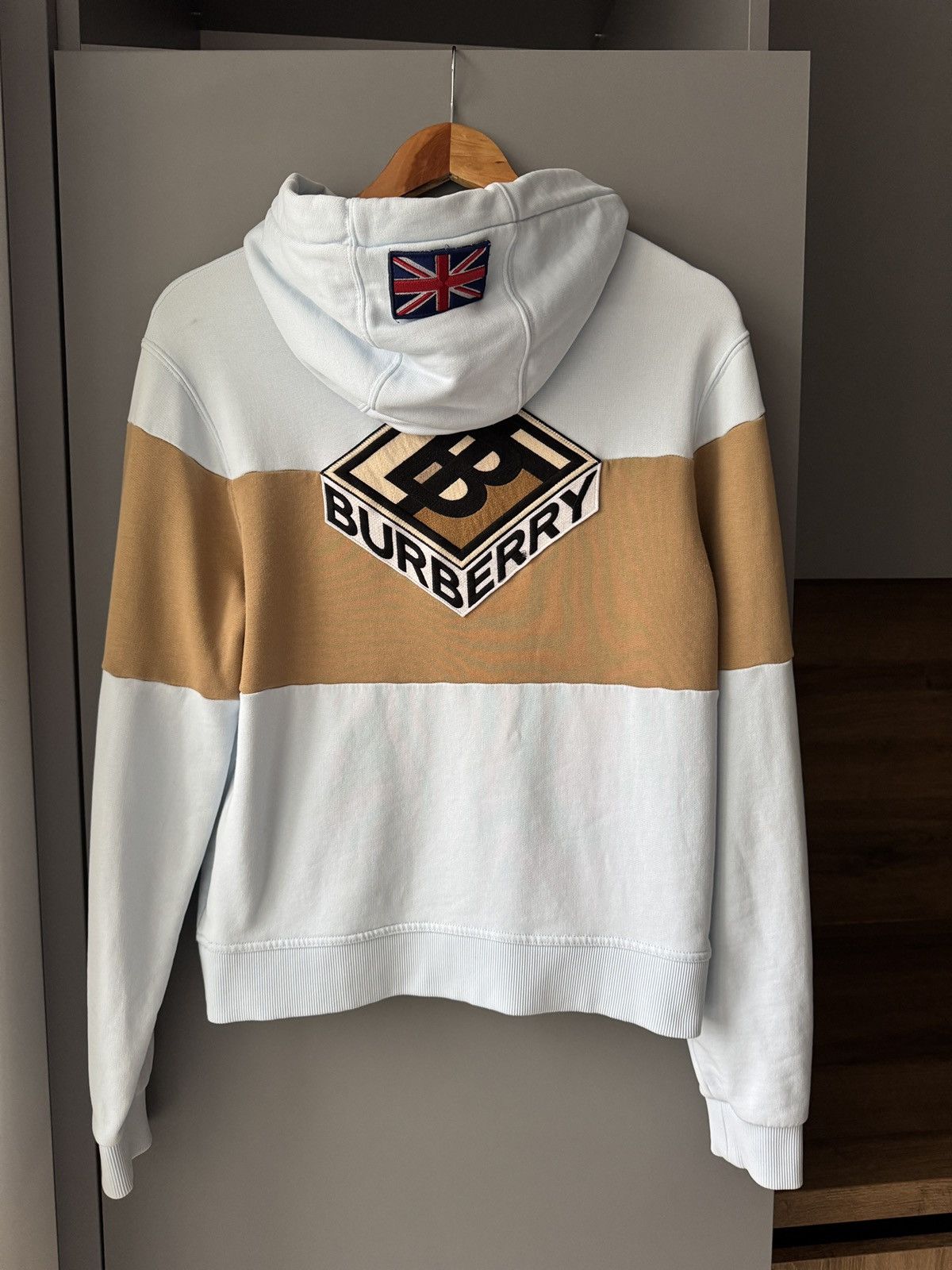 Burberry Burberry 23AW HoodiePatch Cotton Light Blue Brown Bicolor Size US XS / EU 42 / 0 - 1 Thumbnail