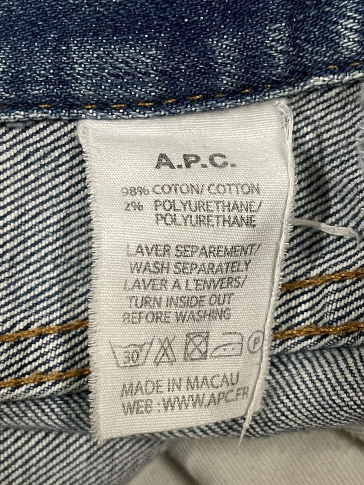 A.P.C. Vintage Japan Apc Blue Wash Style Distress Jeans Size US 30 / EU 46 - 8 Thumbnail