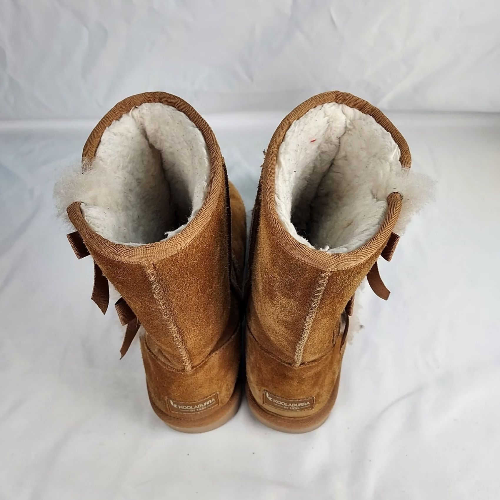 Vintage Koolaburra by UGG Women’s Boots Chestnut Suede Faux Fur Bow Winter Boots 8 Brown Suede Mid-Calf Snow Boot Womens Size US 8 / IT 38 - 5 Thumbnail