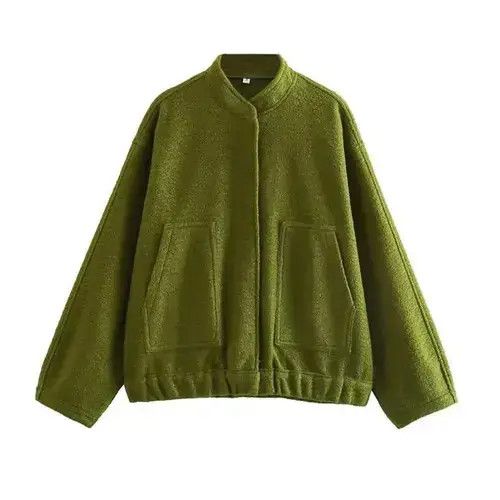VIBE Women Oversized Pockets Bomber Jacket Coat Size US L / EU 52-54 / 3 - 1 Thumbnail