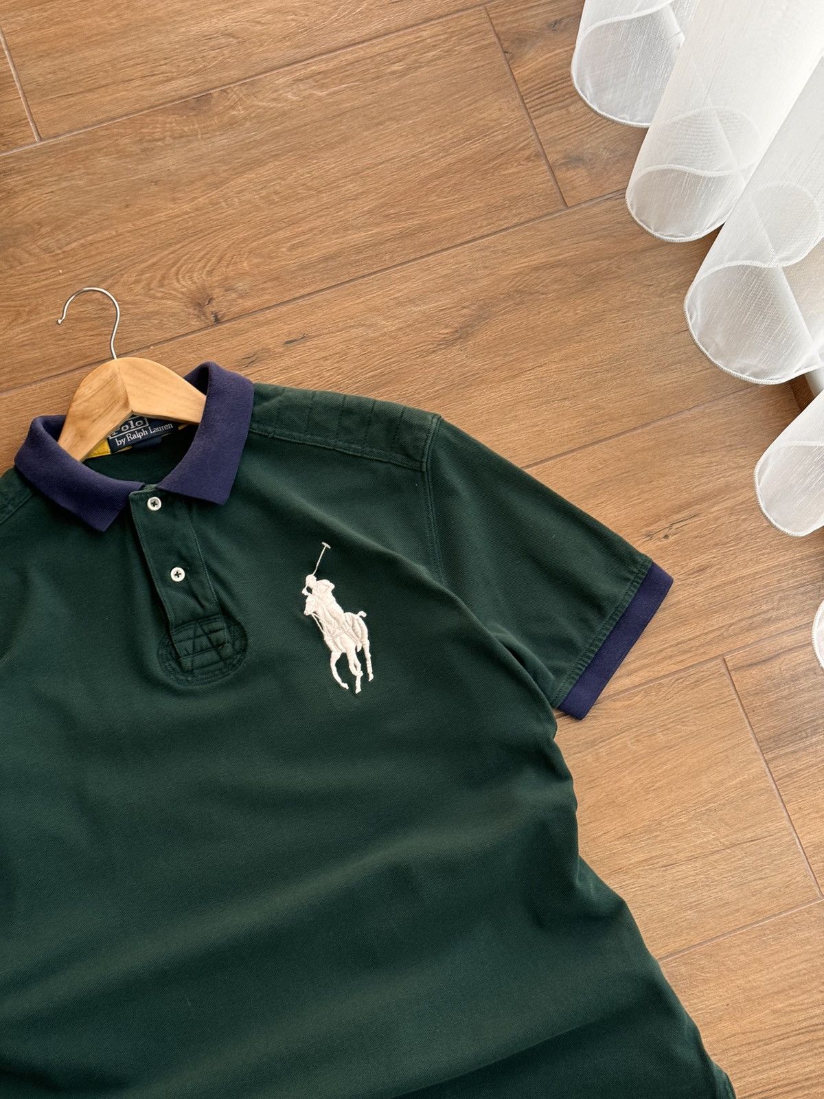 Lauren Ralph Lauren × Polo Ralph Lauren × Vintage Vintage Polo Ralph Lauren Royal Green Big Logo Polo Shirt Size US M / EU 48-50 / 2 - 3 Thumbnail