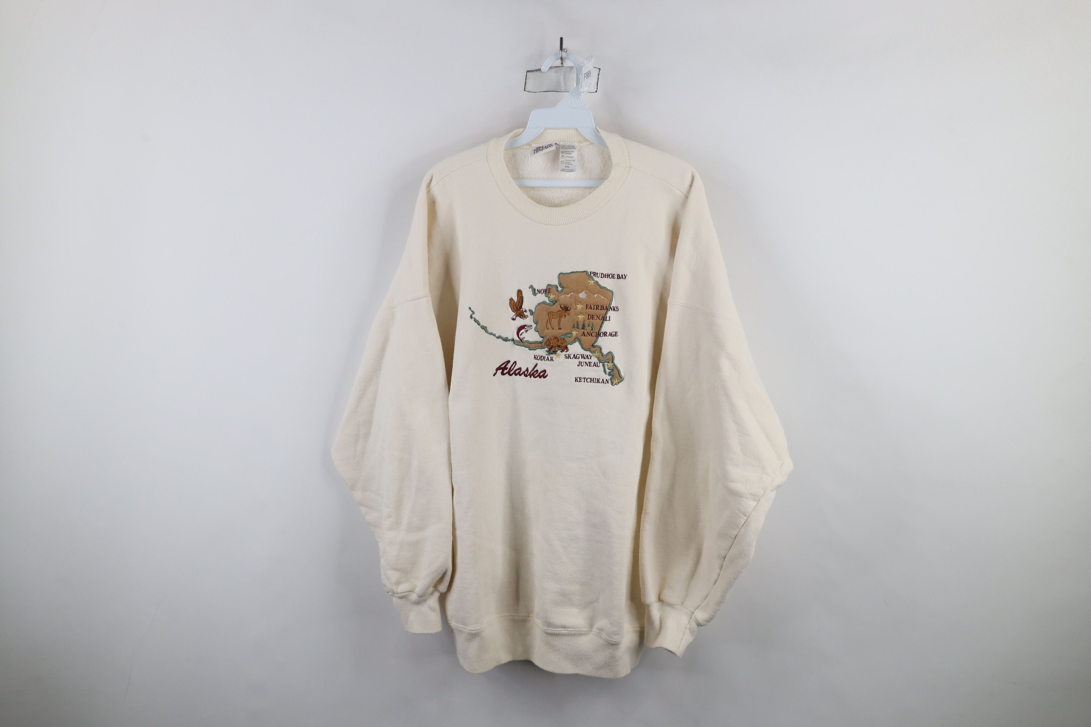 Vintage Vintage 90s Streetwear Heavyweight Map Nature Sweatshirt USA Size US XXL / EU 58 / 5 - 1 Thumbnail