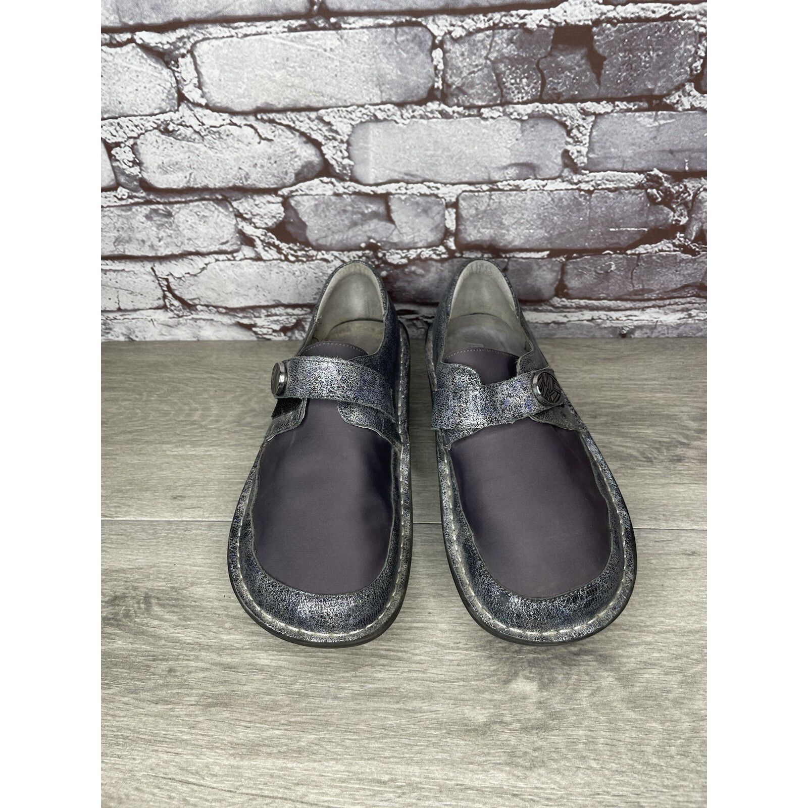 Allegri Alegria DEN-735 MOON SHADOW Gray Leather Shoes Slip-On Clogs Size US 9 / IT 39 - 19 Thumbnail