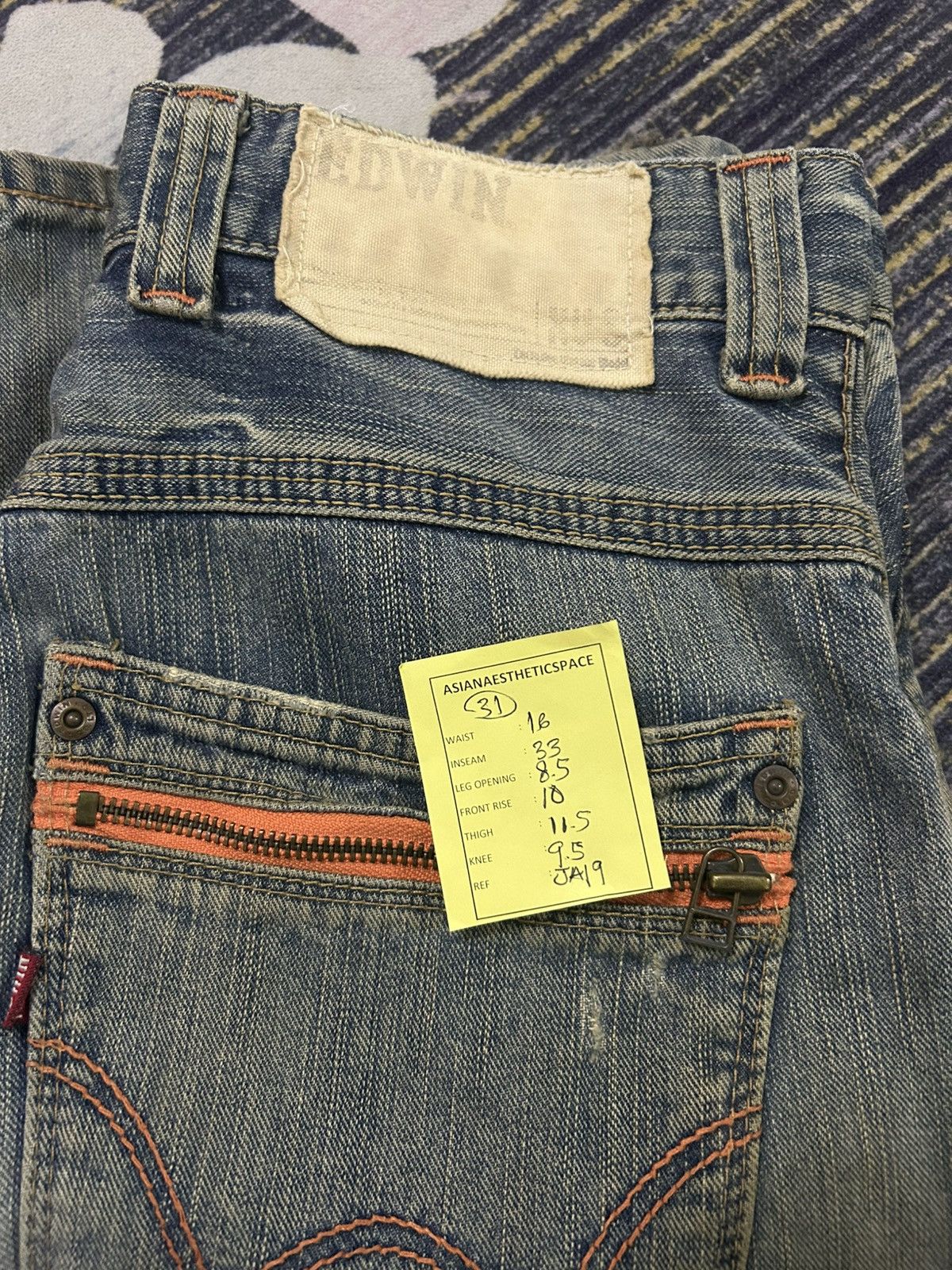Edwin Vintage Edwin XV Mud Washed Straight Leg Size US 31 - 17 Thumbnail