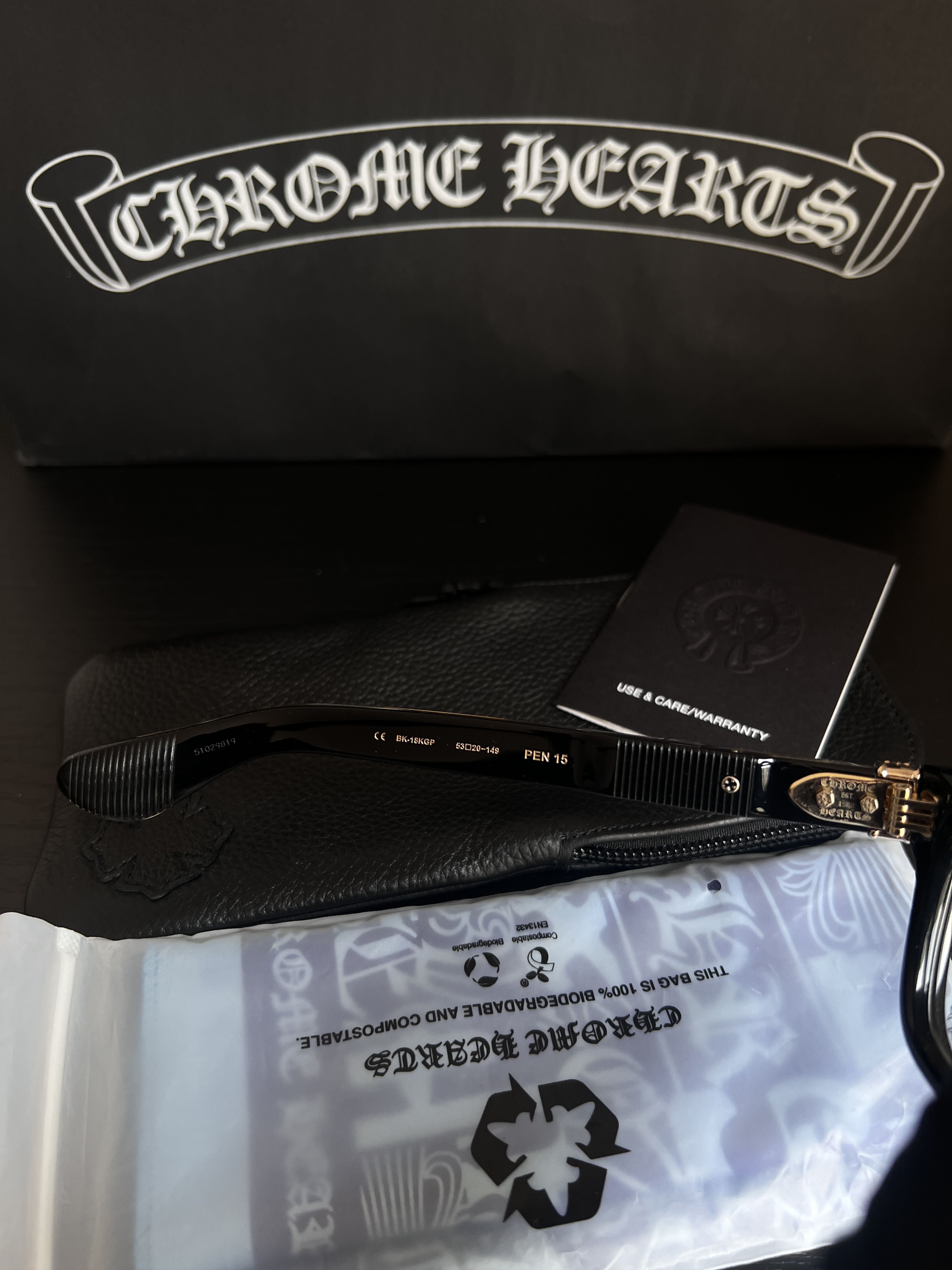 Chrome Hearts Chrome Hearts PEN15 Black/Gold Plated Glasses Size ONE SIZE - 10 Thumbnail