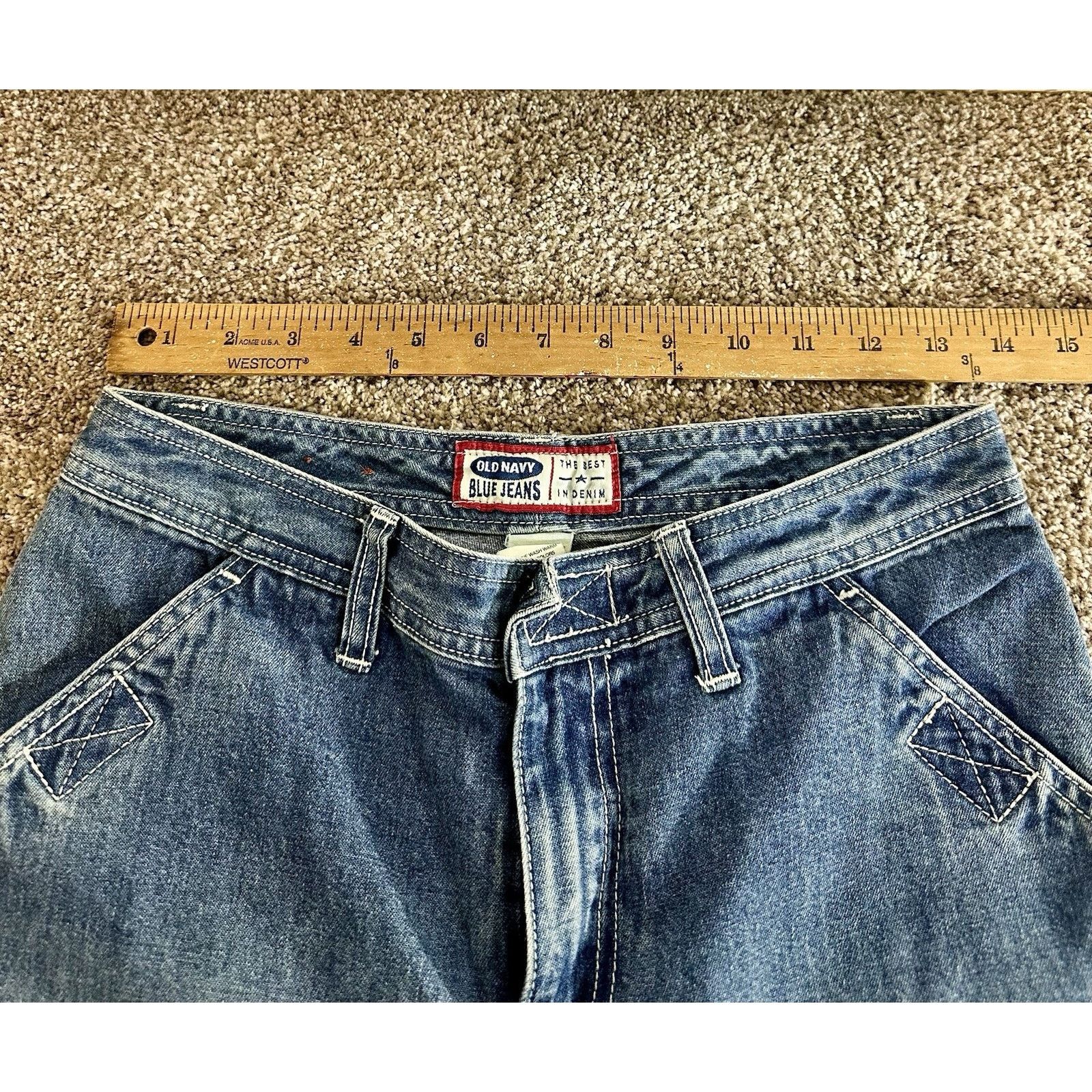 Old Navy Vintage Blue Jeans Womens Y2K Wide Leg Cargo Grunge Sz 4 Size 27" / US 4 / IT 40 - 5 Thumbnail