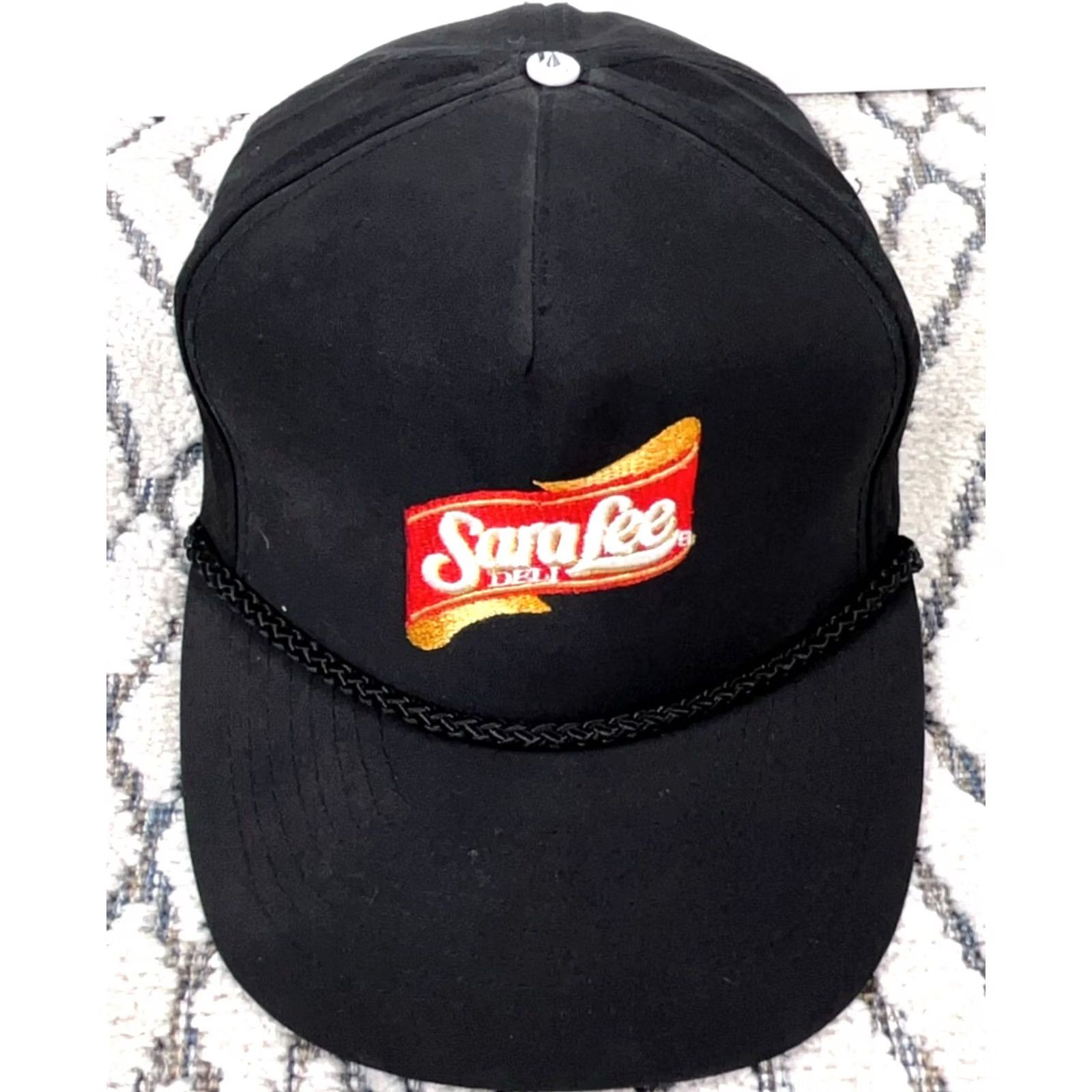 Lee VINTAGE Sara Lee Hat Cap Trucker Strap Back Deli Lunch Meats Rope Mens Y2K 90s Black Size ONE SIZE - 3 Thumbnail