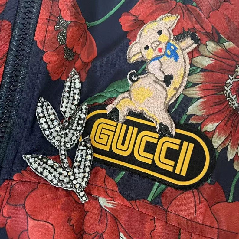 Gucci Gucci Piggy Flower Windbreaker jacket 2501-Nextarrow Size US XXS / EU 40 - 5 Thumbnail