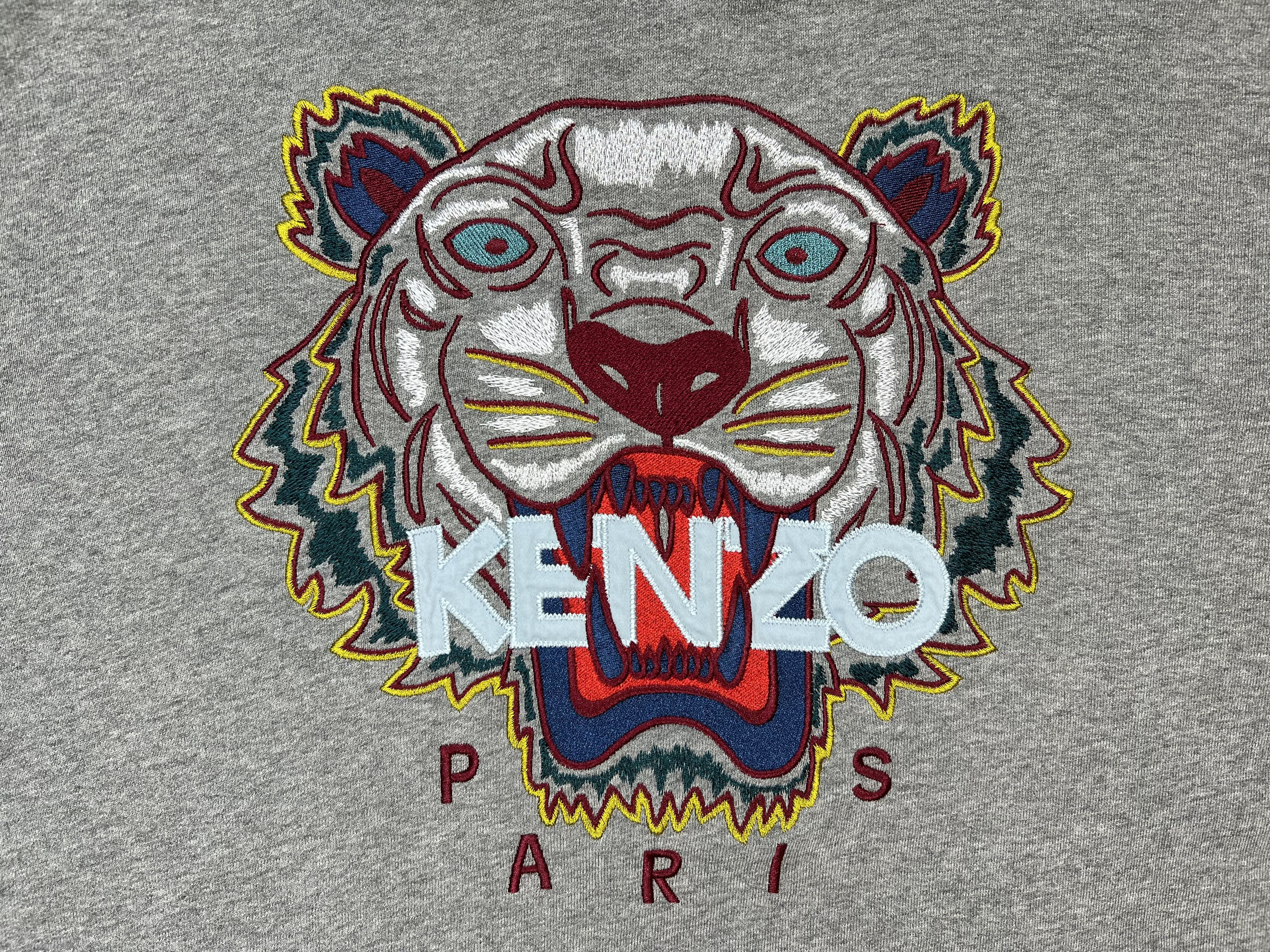 Kenzo Kenzo Paris Tiger Embroidered Hoodie Grey S Size US S / EU 44-46 / 1 - 3 Thumbnail