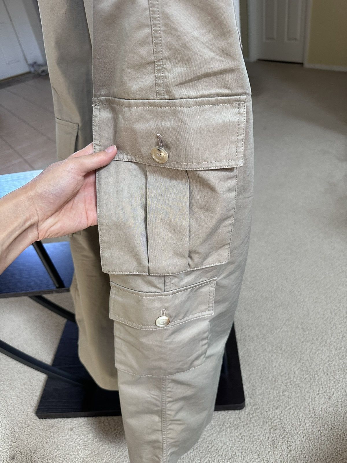 Feng Chen Wang FENG CHEN WANG Beige Cotton Cargo Pants Size Small Size US 30 / EU 46 - 4 Thumbnail