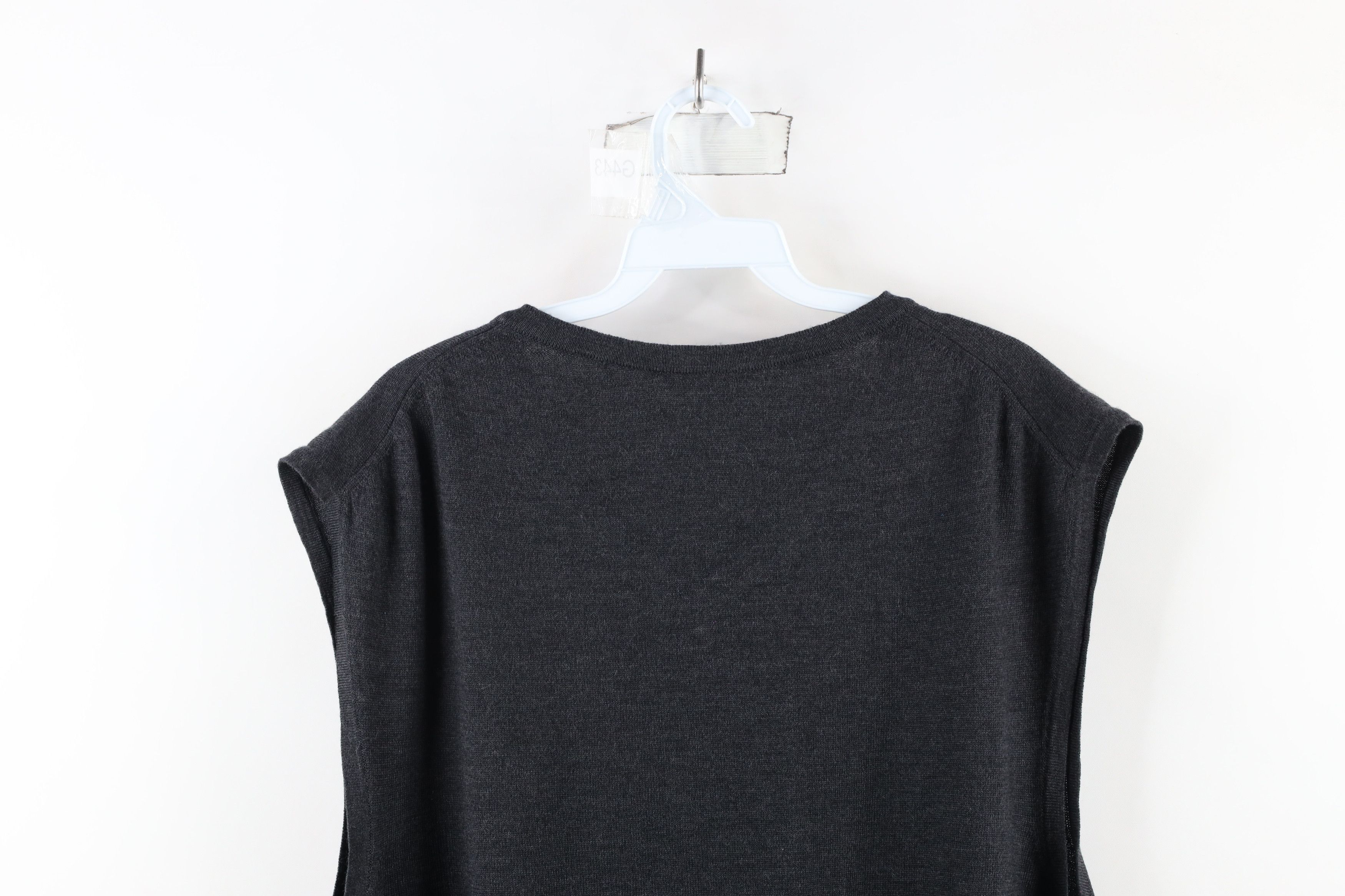 Vintage Vintage 90s Streetwear Wool Knit Sweater Vest Charcoal Gray Size US XXL / EU 58 / 5 - 6 Thumbnail