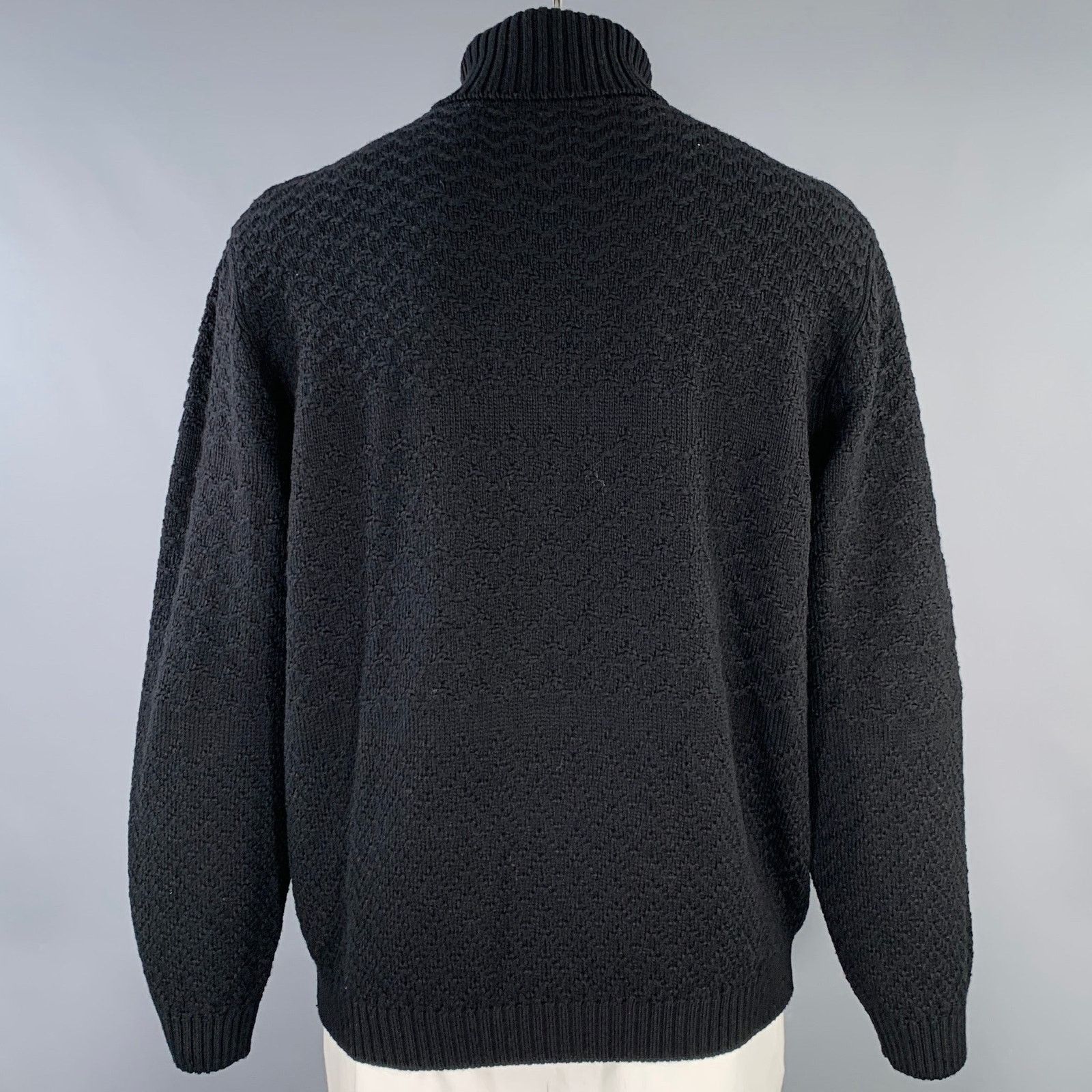 Ermenegildo Zegna ERMENEGILDO ZEGNA Size XL Black Knit Wool Turtleneck Sweater Size US XL / EU 56 / 4 - 4 Thumbnail