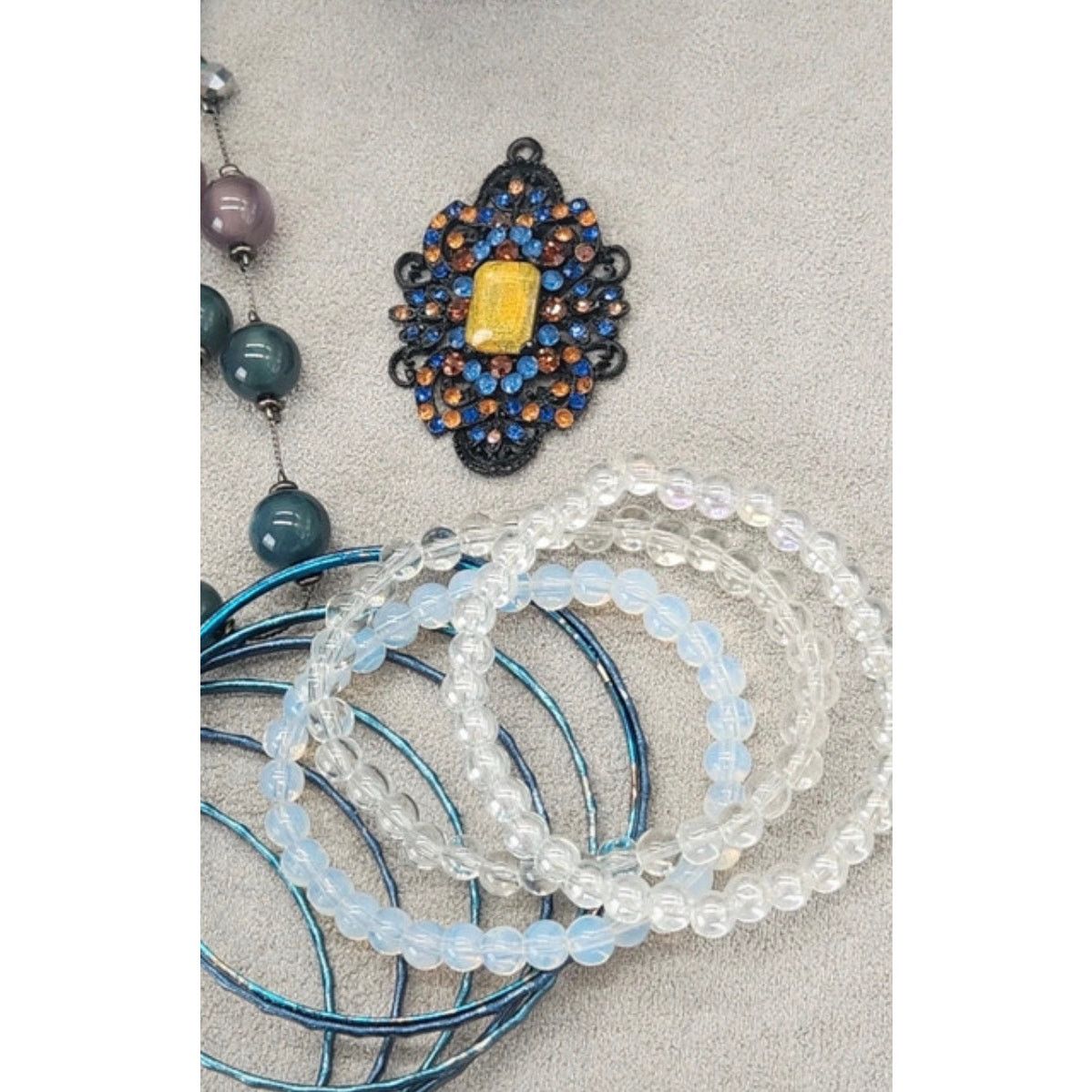 Other Lot of 12 costume jewelry boho Blue White Silver Tone Bundle Size ONE SIZE - 5 Thumbnail