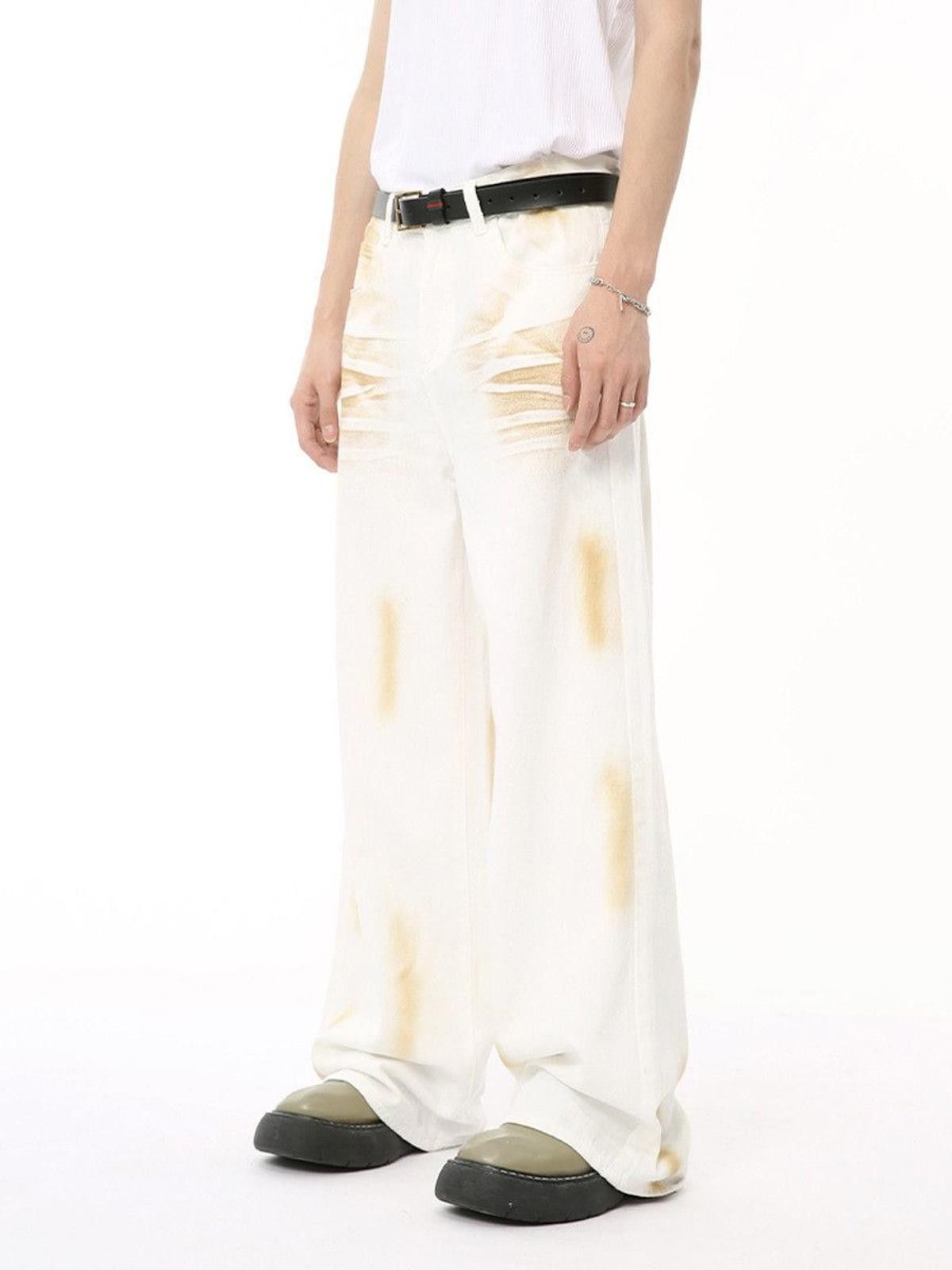 Vintage Paint Splatter White Baggy Denim Jeans Size US 30 / EU 46 - 3 Thumbnail