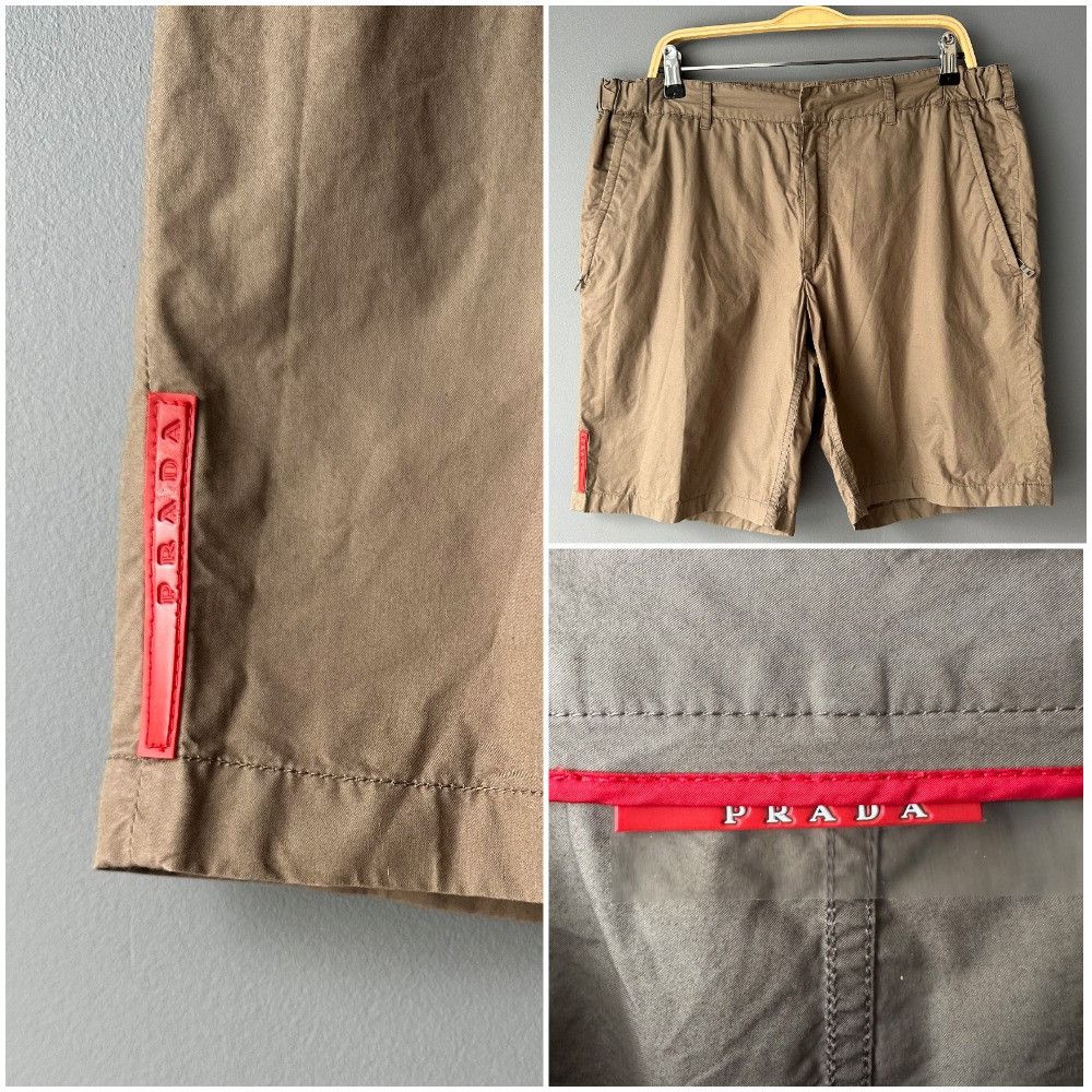Prada Vintage Prada Red Tab Linea Rossa Shorts Olive Brown Size US 36 / EU 52 - 1 Thumbnail