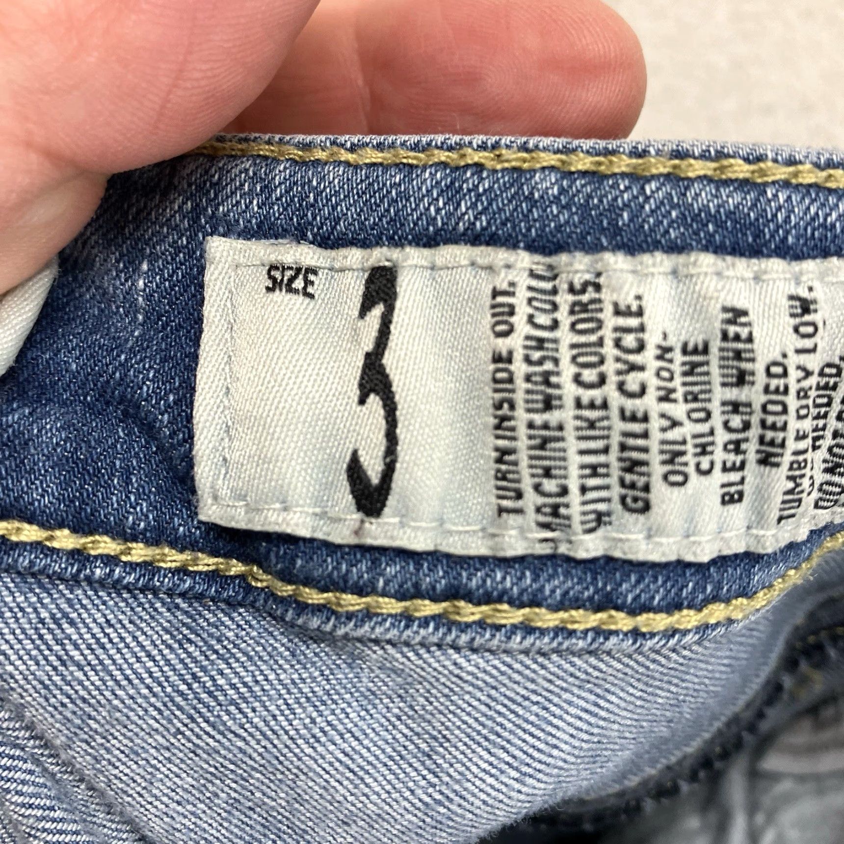 Vintage VINTAGE Indigo Rein Women's Jeans Size 3 Skinny Low Rise Distressed Blue Denim Tapered Grunge Size 26" / US 2 / IT 38 - 3 Thumbnail