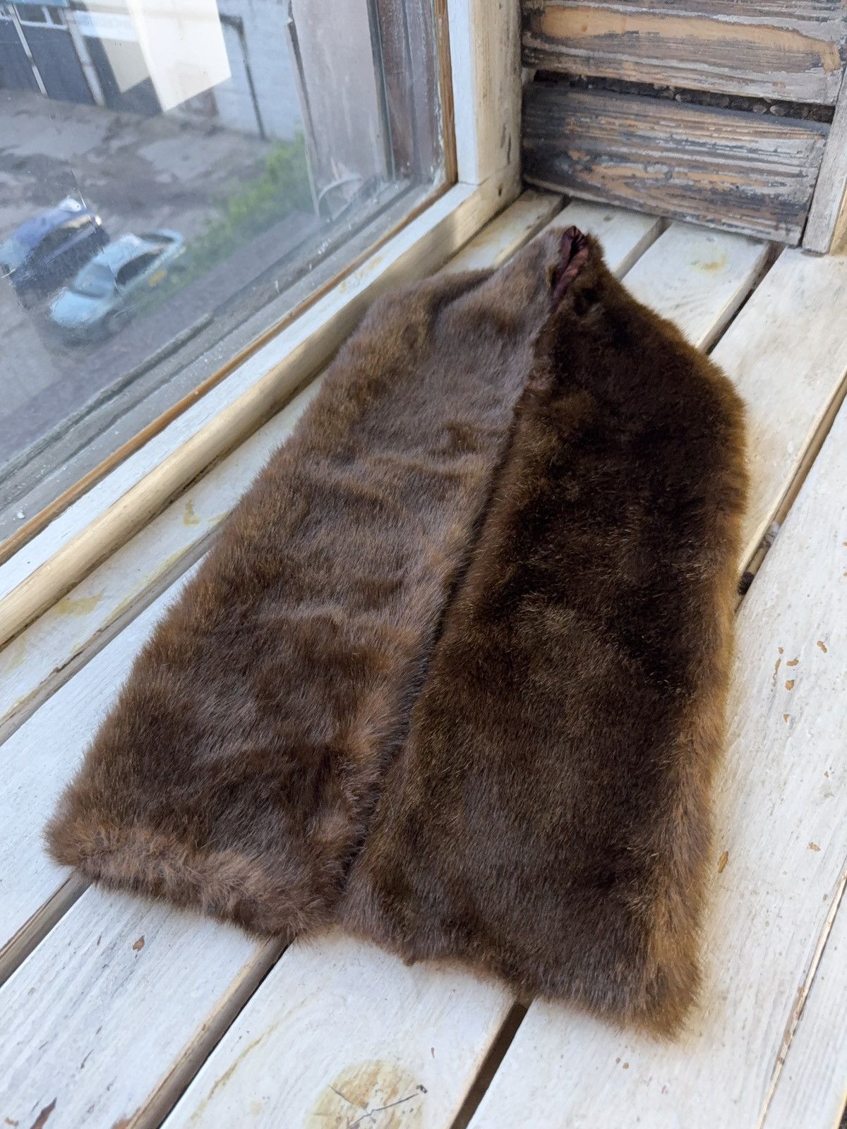 Japanese Brand Vintage 90s Y2K Japanese Style Faux Fur Scarf Brown Wrap Size ONE SIZE - 3 Thumbnail