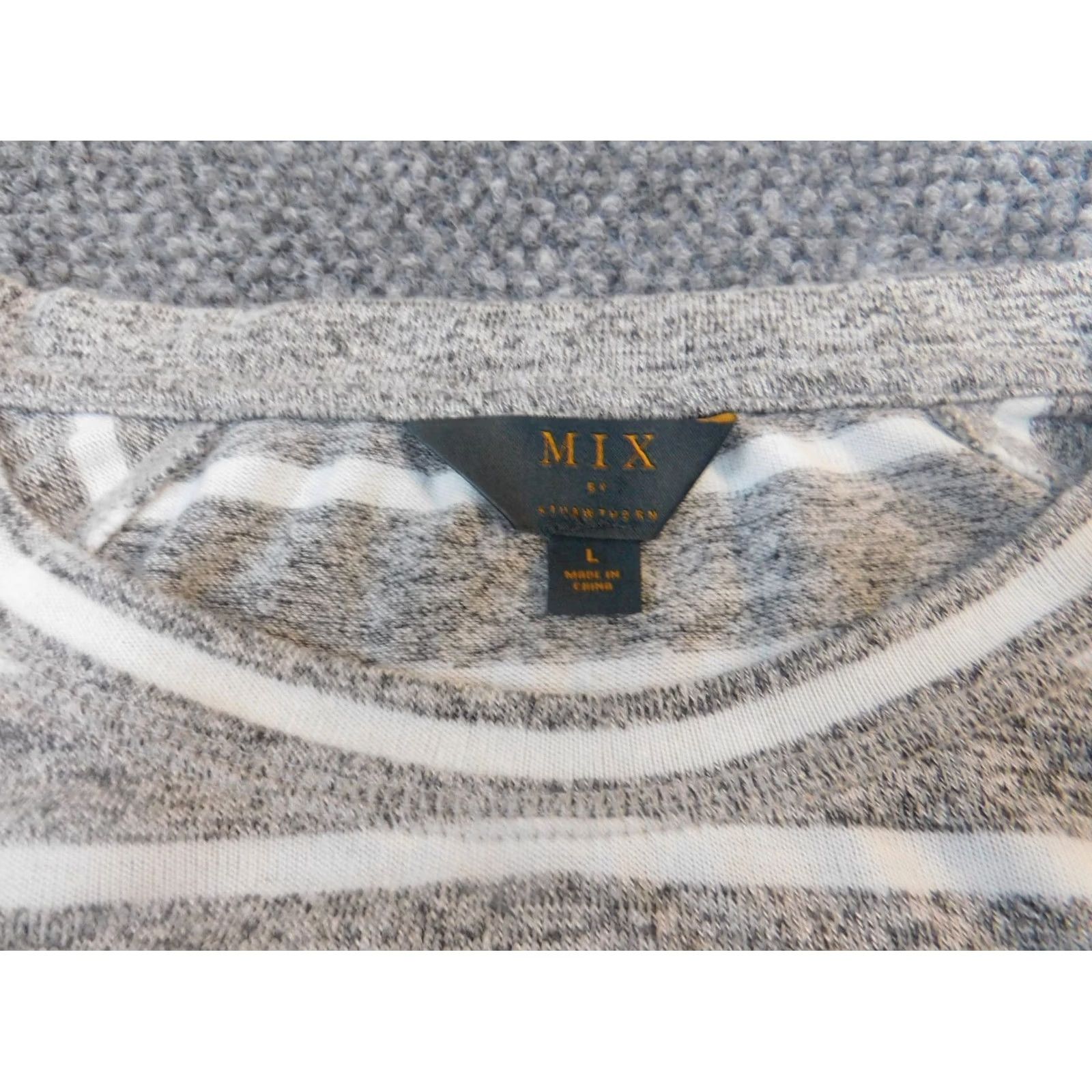 Vintage 41Hawthorn Sweater Pullover Dolman Sleeve L Gray Striped Crew Neck Women's Regular Knit Lightweight Vintage No Size L / US 10 / IT 46 - 5 Thumbnail