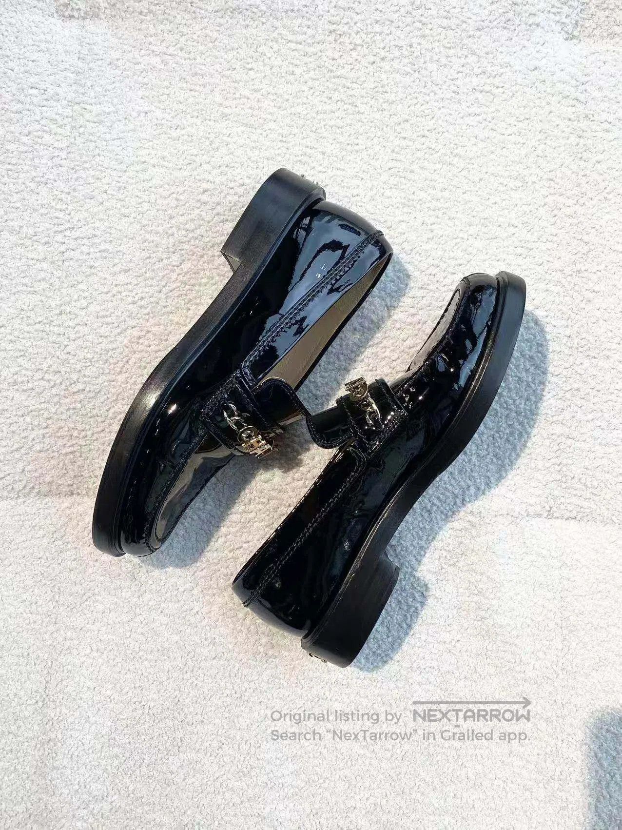 Chanel Chanel Black patent leather logo loafers| Size US 6 / IT 36 - 3 Thumbnail