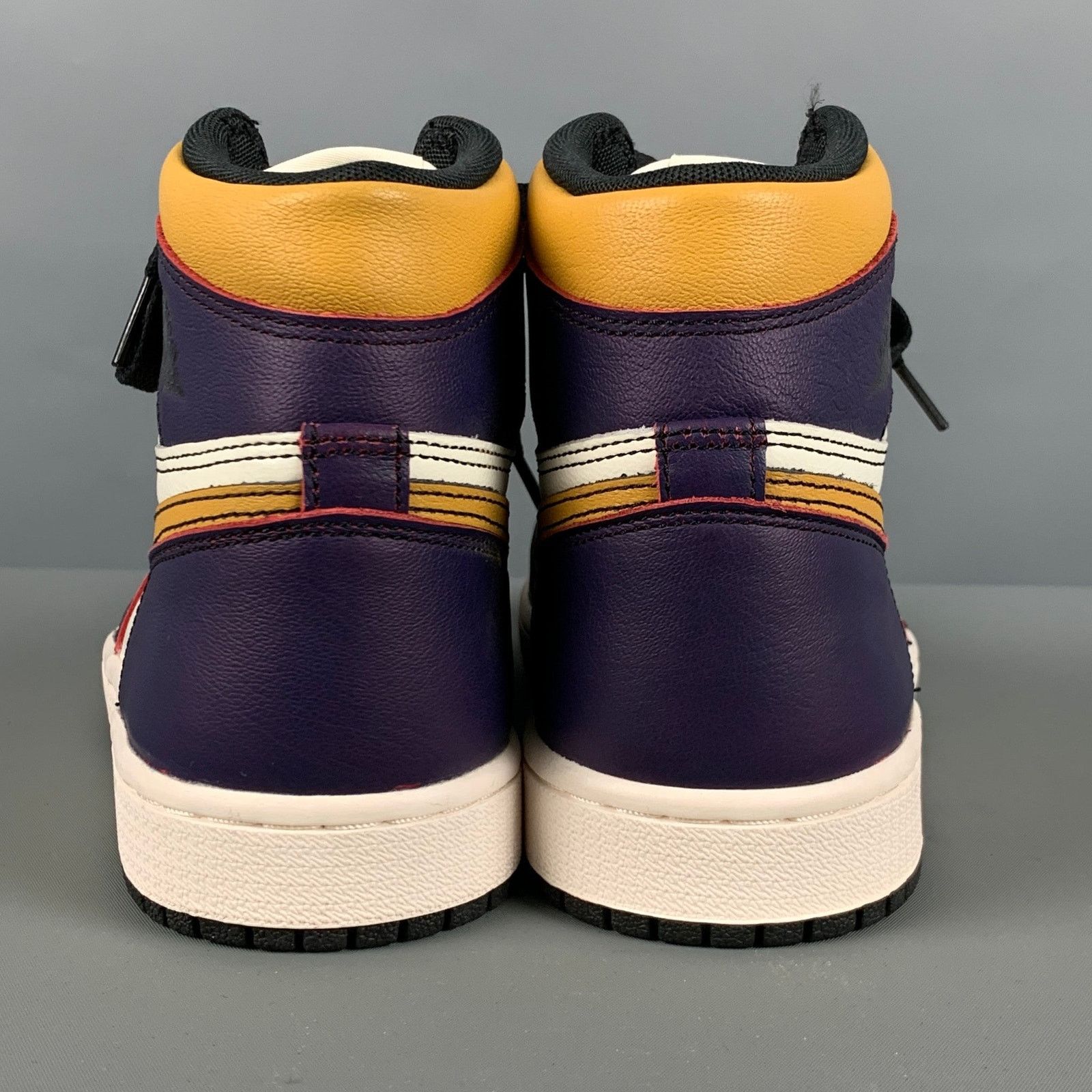Nike NIKE White Purple Color Block Leather High Top Sneakers Size US 6 / EU 39 - 3 Thumbnail