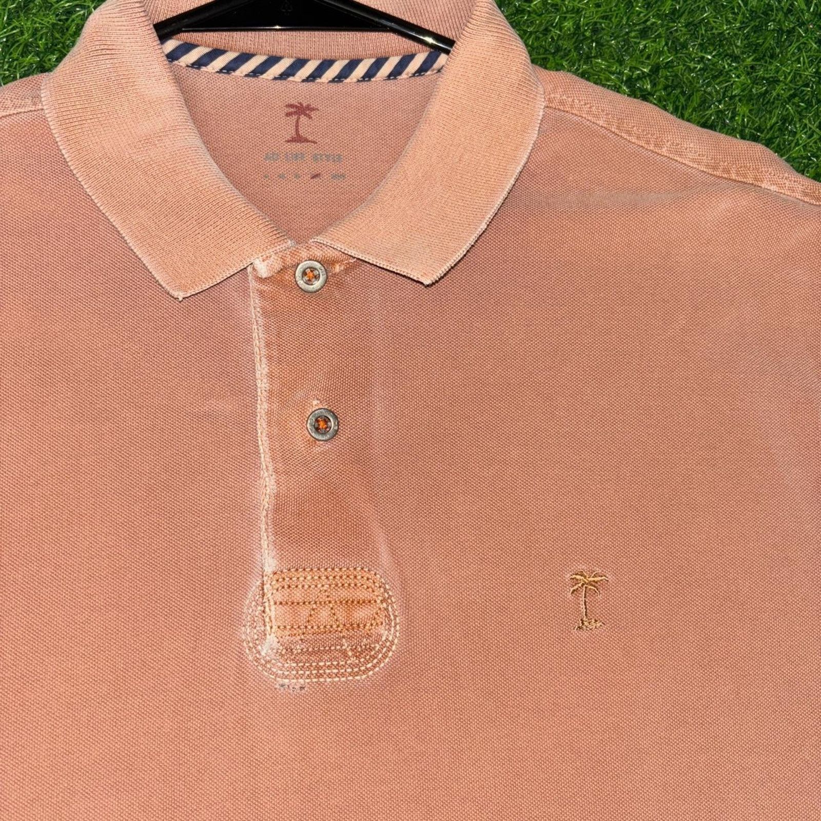 Other Men’s Vintage Burnt Orange Ad Life Style Polo Tee Shirt Size US XL / EU 56 / 4 - 3 Thumbnail