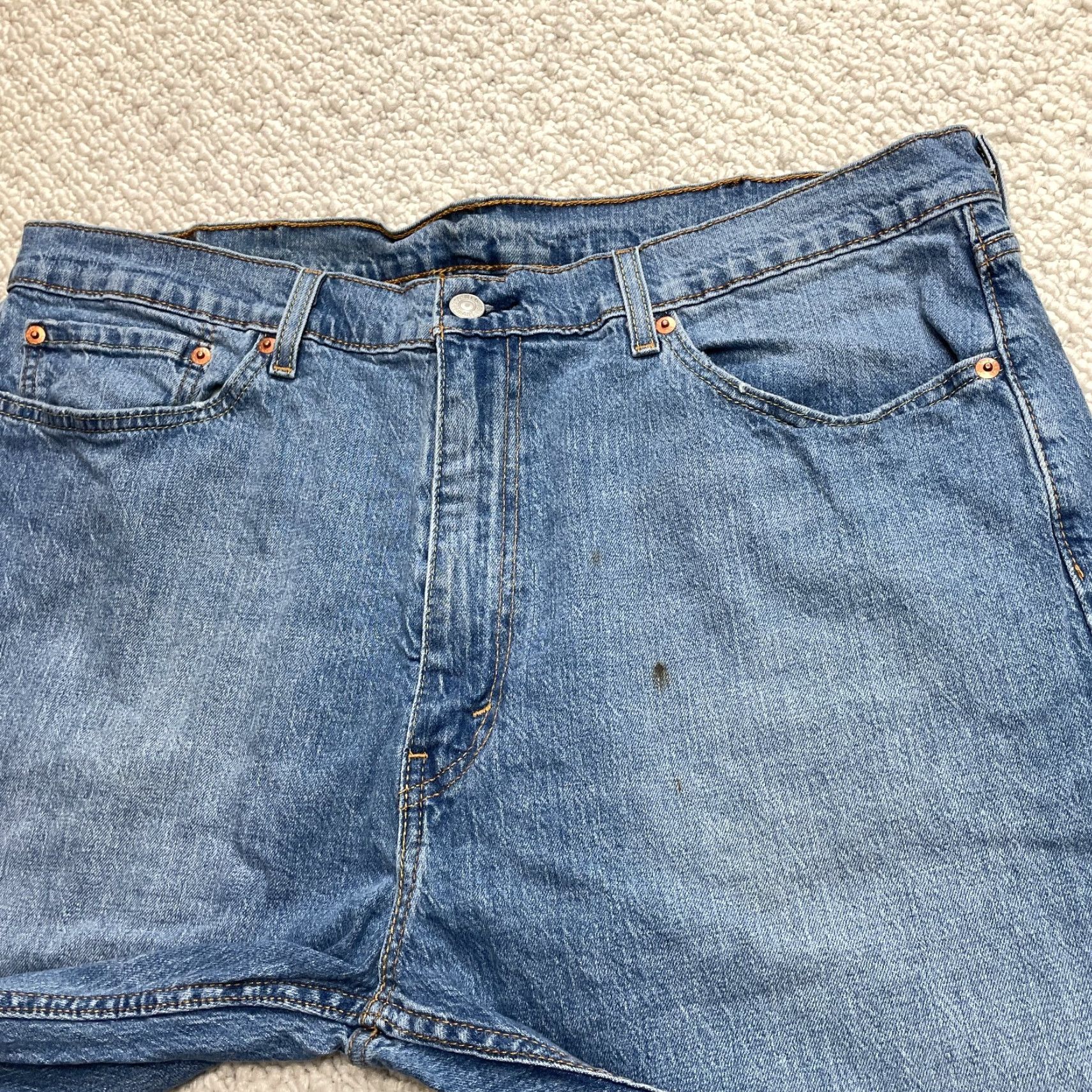Levi's Levi's 505 Jeans Mens 40x32 Blue Denim Medium Wash Mid Rise Classic Straight Fit Shirt? Size US 40 / EU 56 - 6 Thumbnail