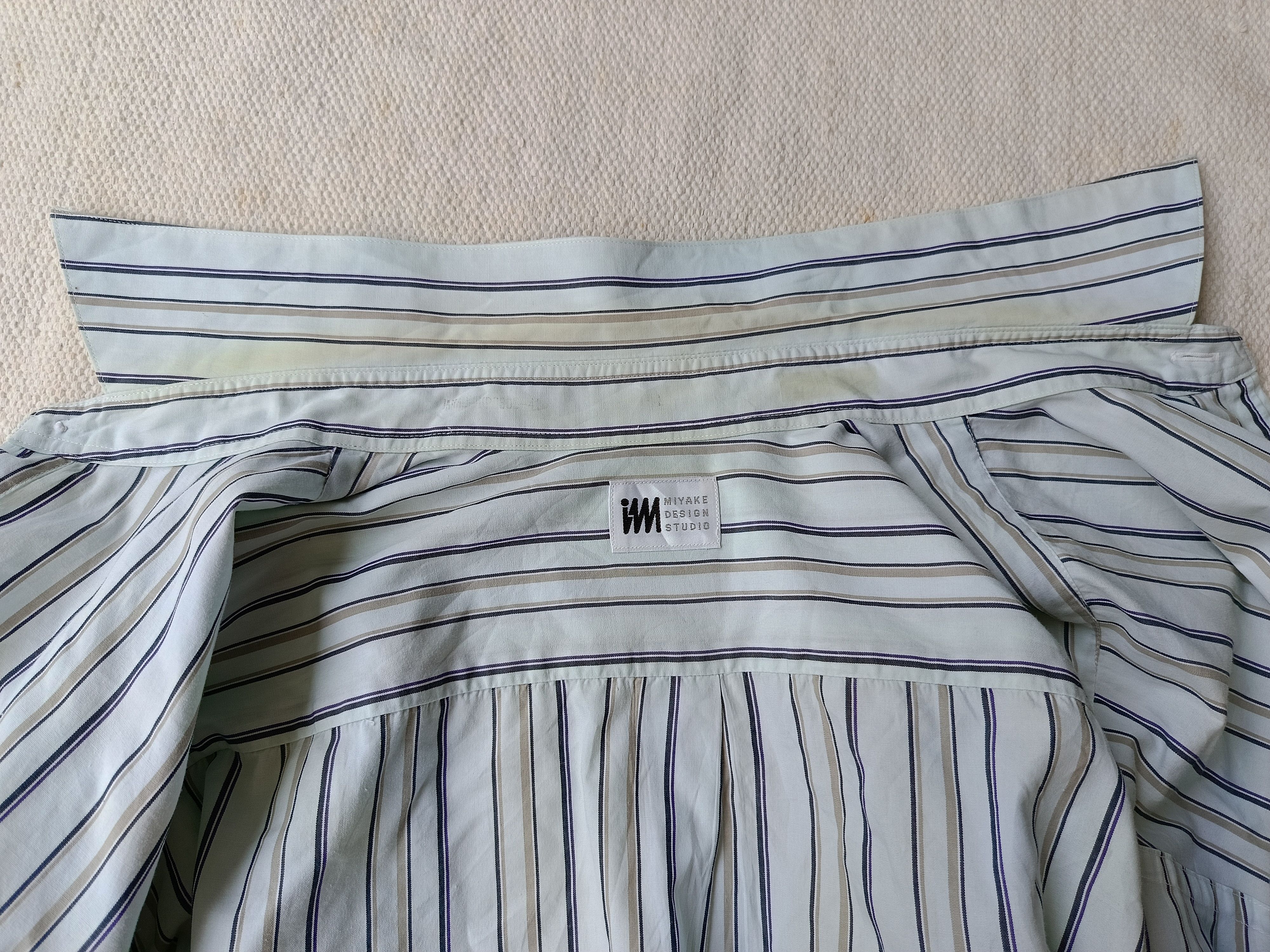Issey Miyake Issey Miyake IM design Japan pinstripe white pale blue shirt Size US L / EU 52-54 / 3 - 14 Thumbnail