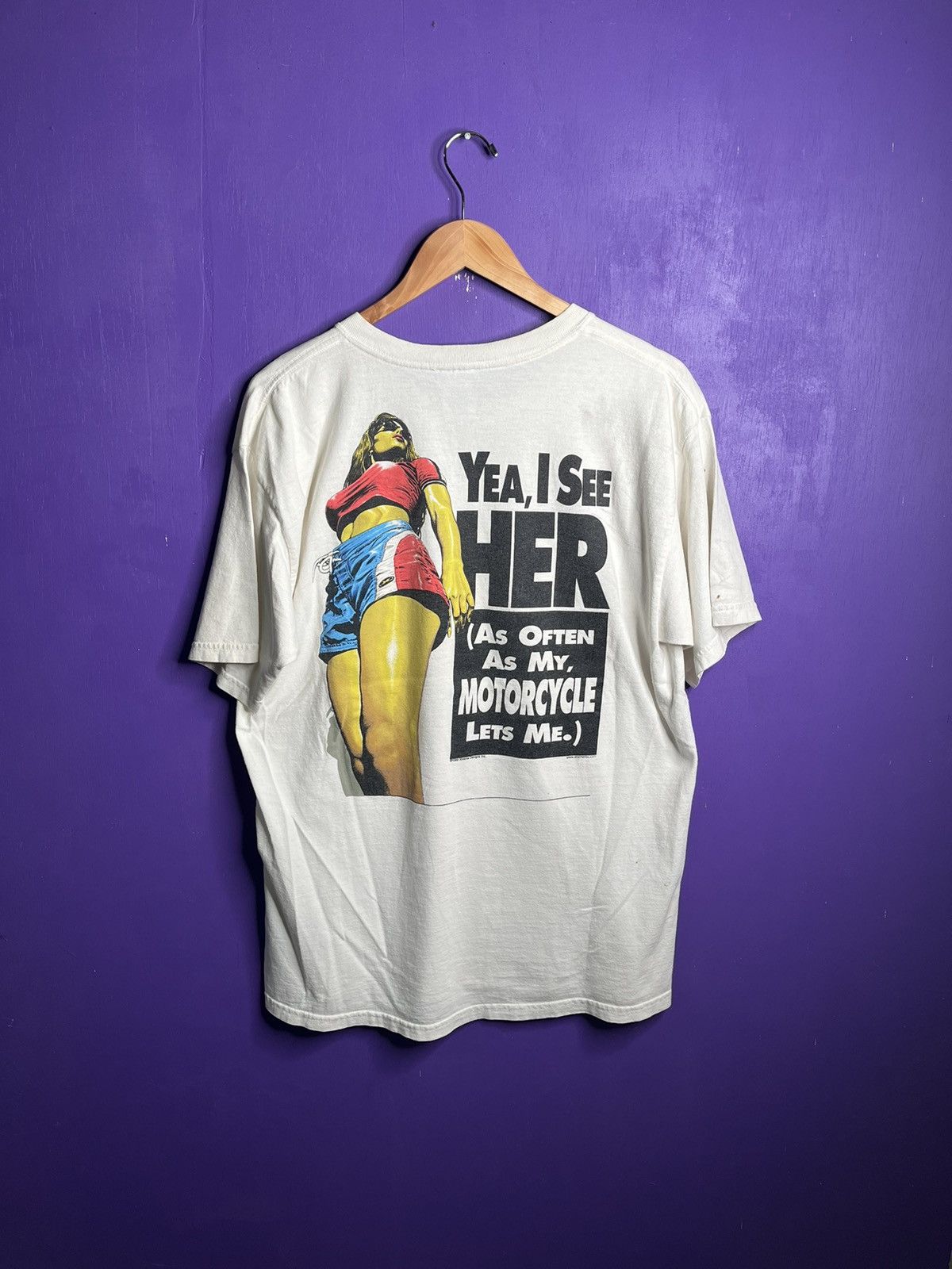 Vintage Vintage 1999 Xtreme designs motorcycle girl tee Size US L / EU 52-54 / 3 - 2 Thumbnail