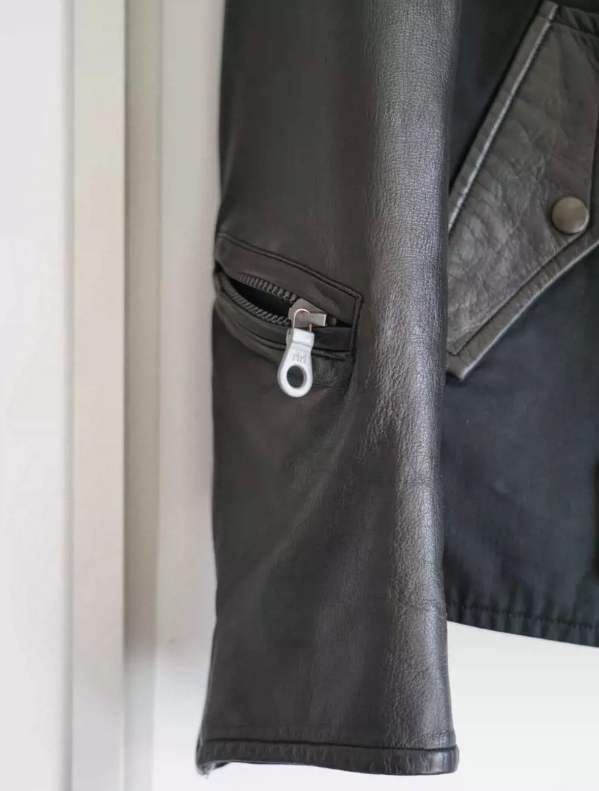 Yohji Yamamoto Yohji Yamamoto 02ss Leather Sleeve Zip Jacket 2412-Nextarrow Size US S / EU 44-46 / 1 - 5 Thumbnail
