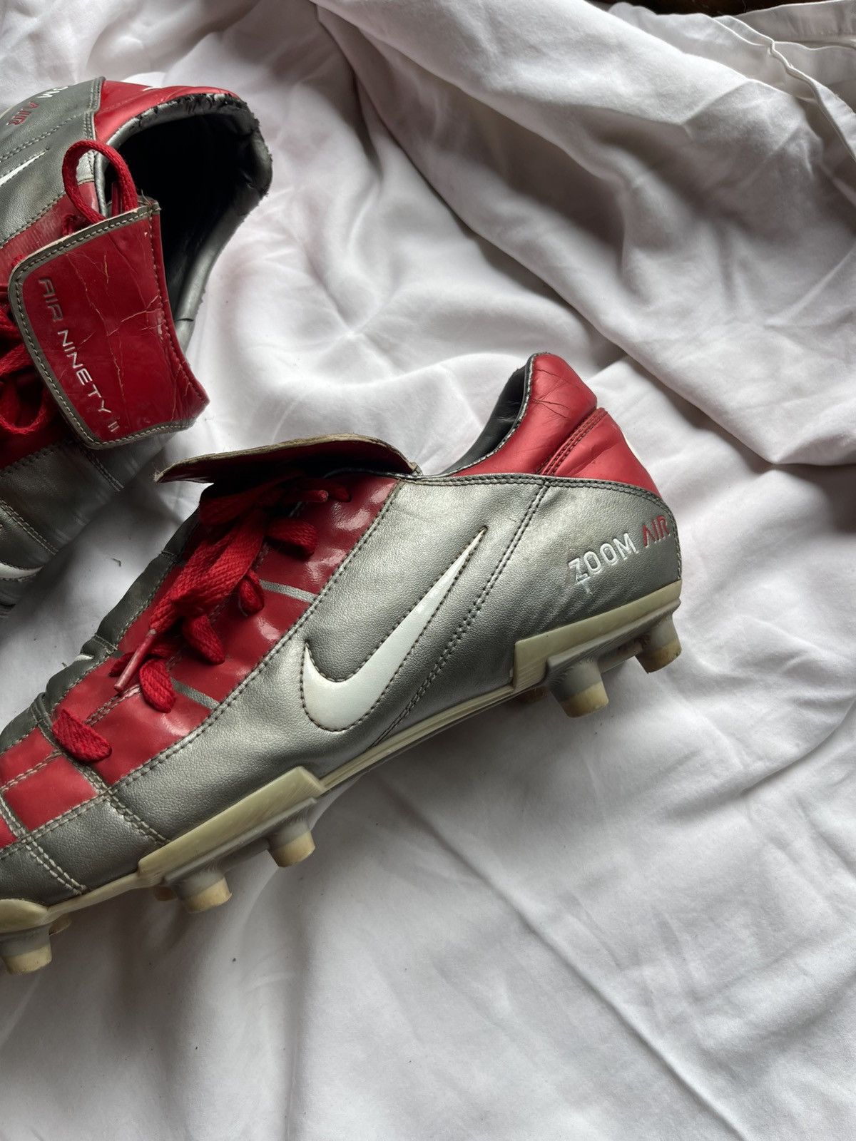 Nike 2004 Nike Total 90 Silver / Red Soccer cleats boots Size US 12 / EU 45 - 5 Thumbnail
