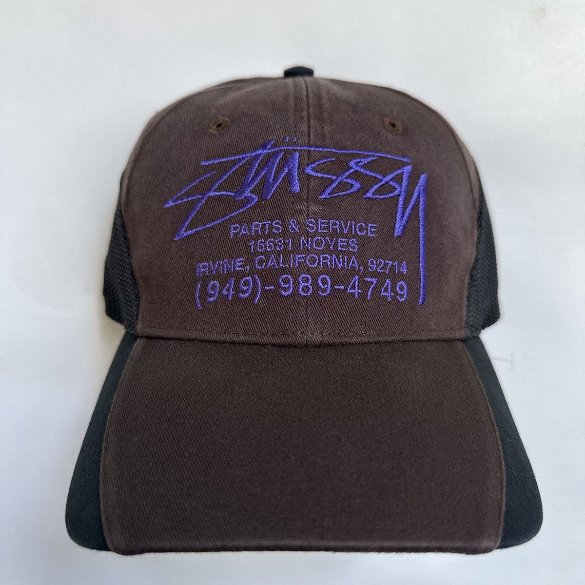 Stussy Stussy Parts & Service mesh snapback cap SS26 brown | Grailed