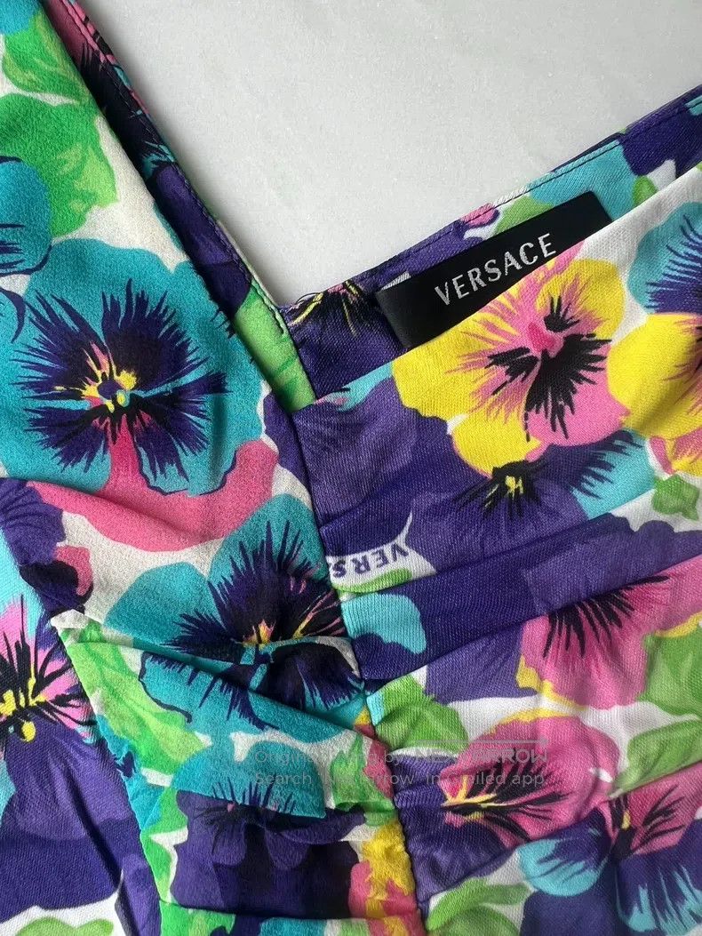 Versace Versace Floral print dress Size S / US 4 / IT 40 - 3 Thumbnail