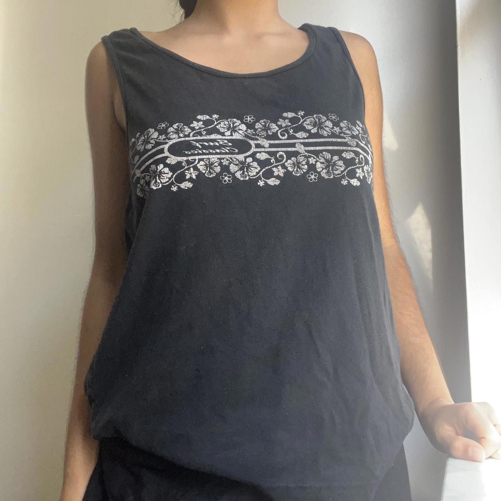 Other Black muscle tank surf classics with hibiscus white print Size XL / US 12-14 / IT 48-50 - 2 Thumbnail