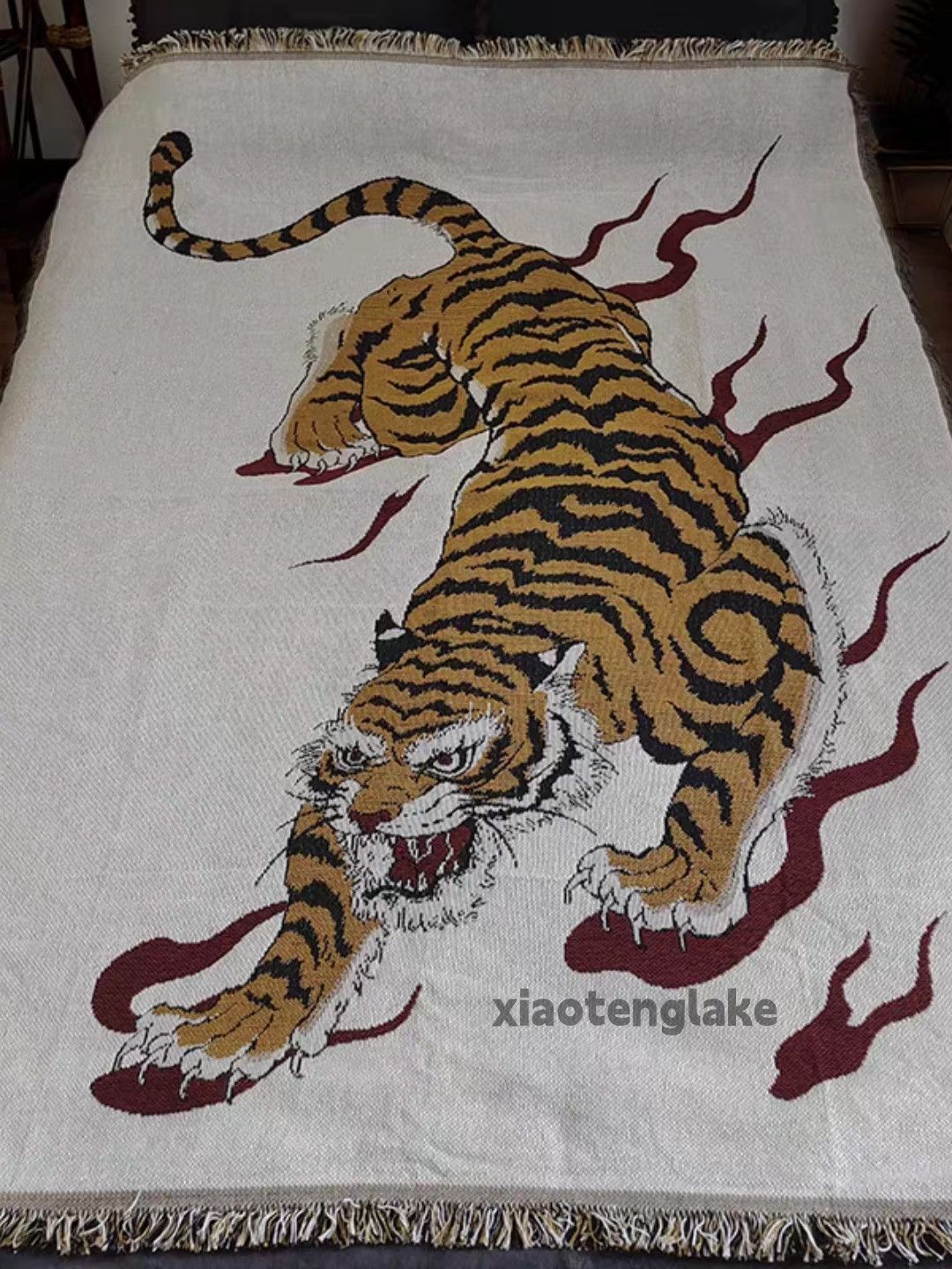 Designer × Japanese Brand × Vintage Utility outdoor pattern graphic tiger tapestry blanket Size ONE SIZE - 4 Thumbnail