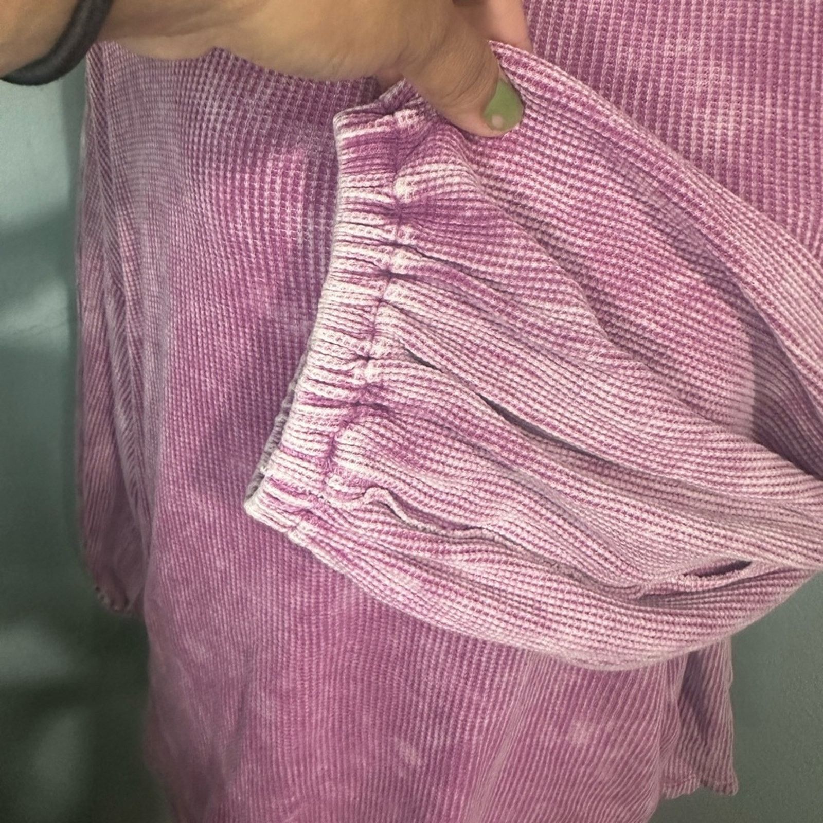 Anthropologie Pilcro Anthropologie Tie Dye Thermal Top-3/4 Sleeves Pink Size M / US 6-8 / IT 42-44 - 5 Thumbnail