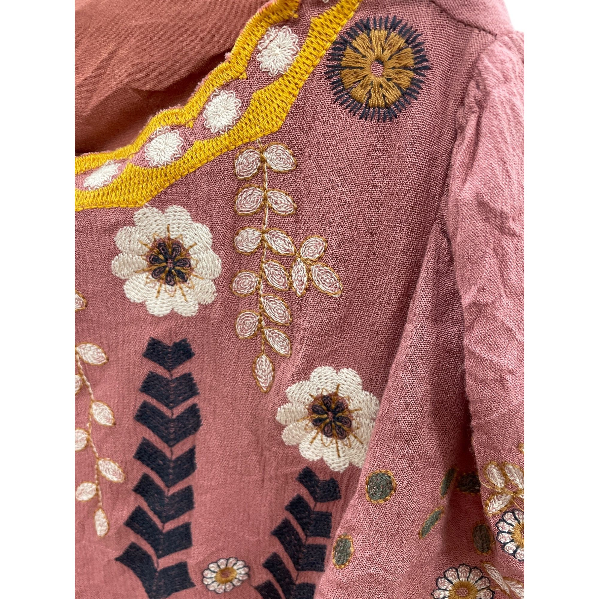 Other Mello Day womans coral Embroidered Rayon Bohemian Dress Size Size M / US 6-8 / IT 42-44 - 7 Thumbnail