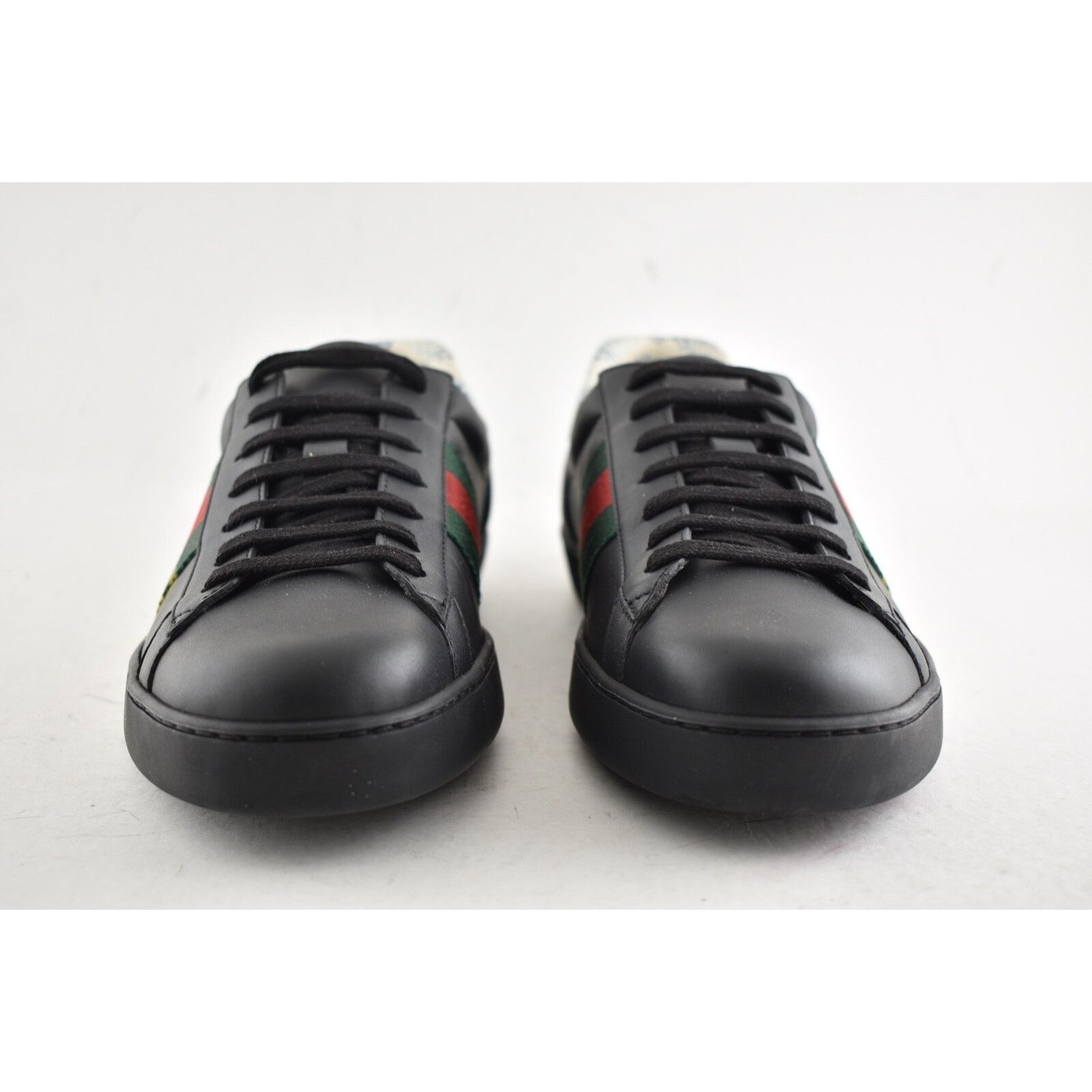 Gucci Gucci Mens Black New Ace Guccy Leather Gold Flat Low Size US 8 / EU 41 - 5 Thumbnail