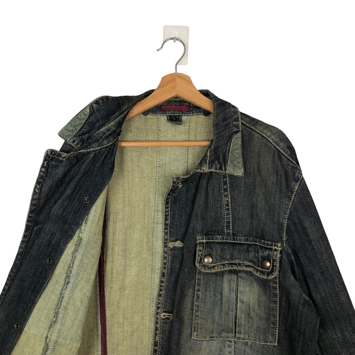 Japanese Brand 🔥VINTAGE DENIM BIKER JACKET BIG POCKET PRIDE Size US M / EU 48-50 / 2 - 9 Thumbnail