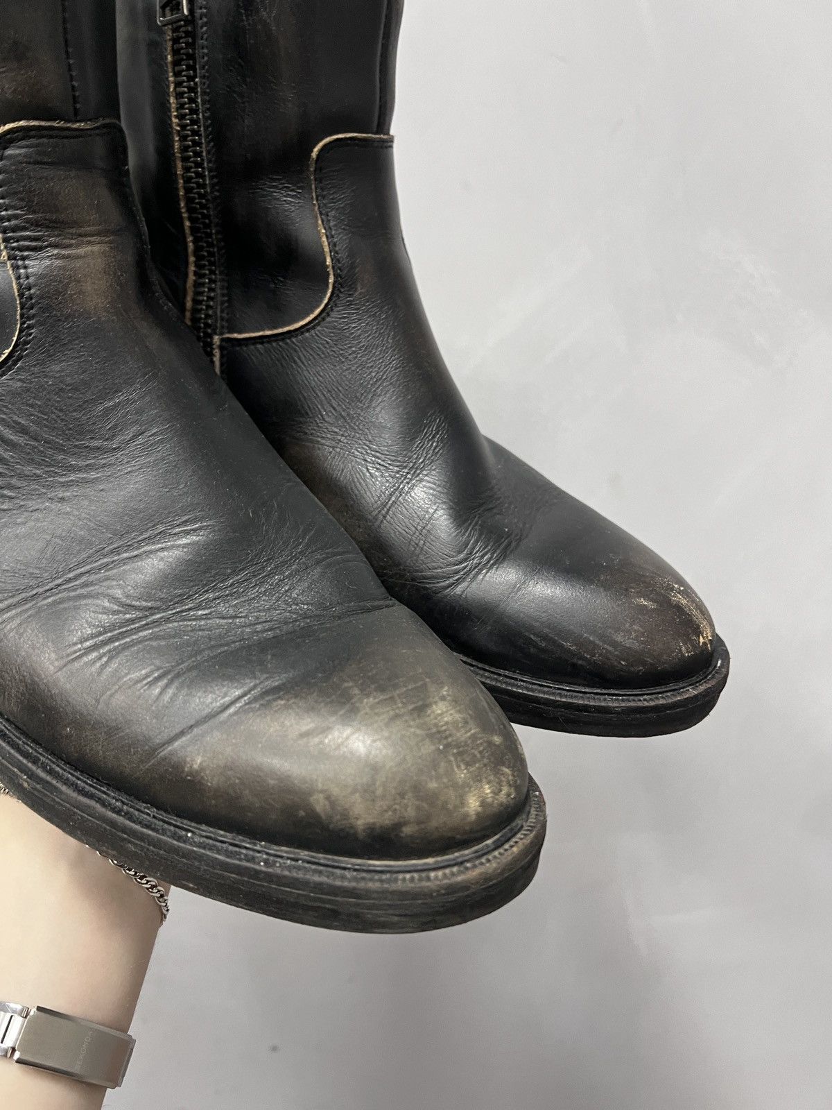Allsaints All saints distressed 90s boots vintage moto archive style Size US 10 / EU 43 - 3 Thumbnail
