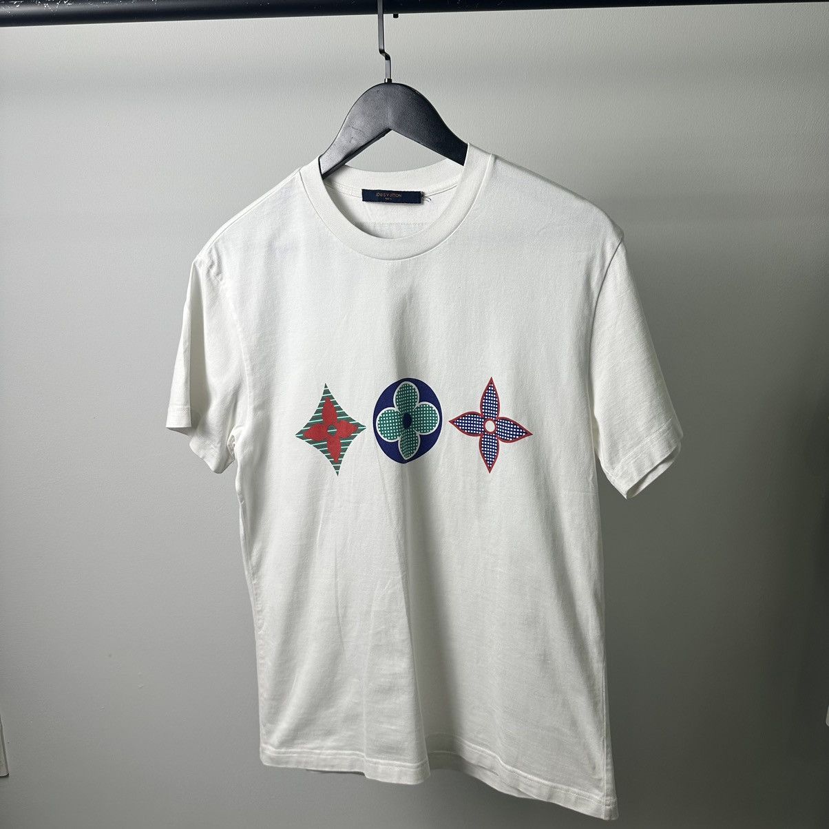 image of Louis Vuitton Monogram Logo White T Shirt, Men's (Size XS)