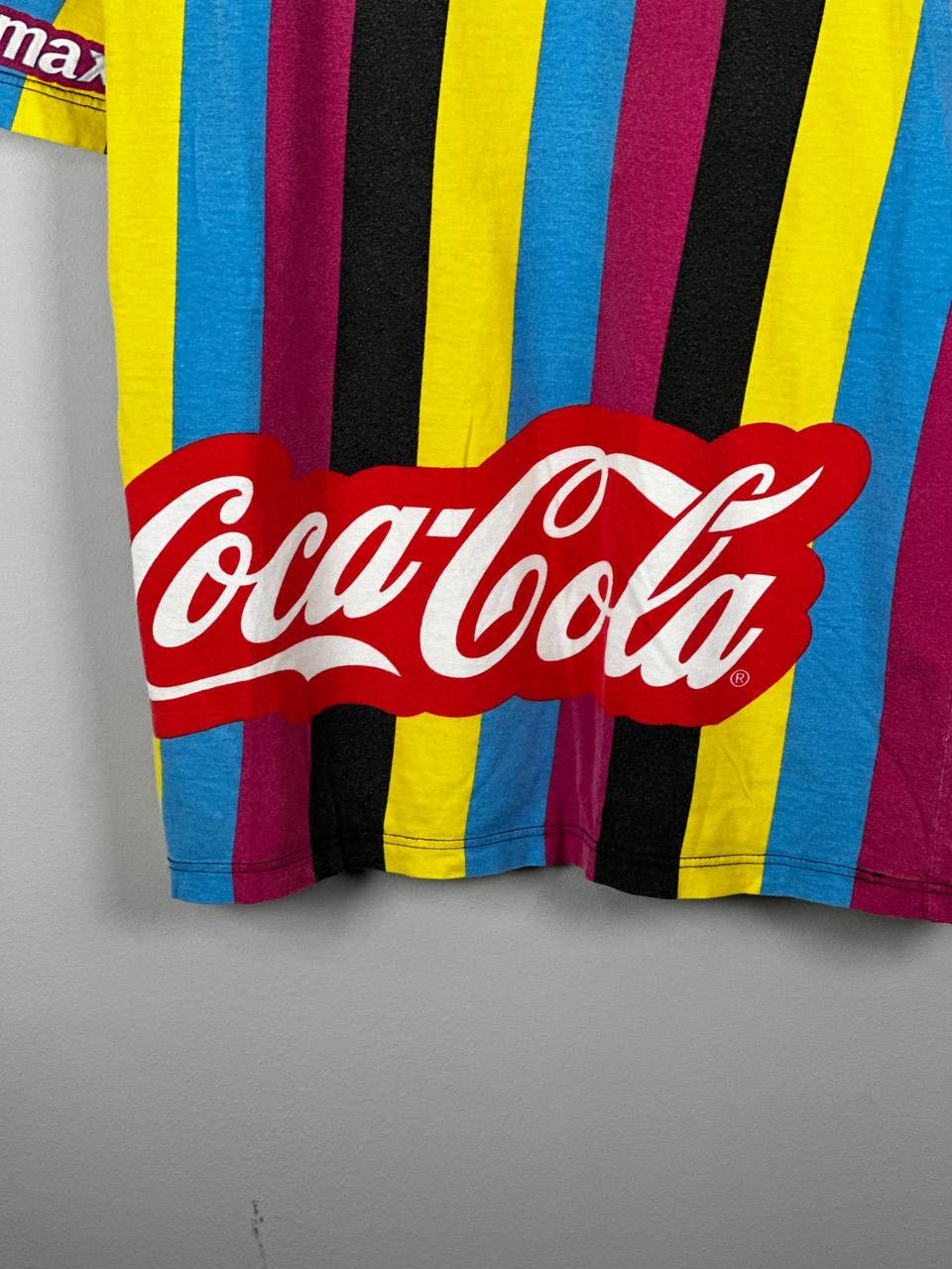 Coca Cola Vintage 90s Coca-Cola The Maximum Striped T SHIRT Size US XXL / EU 58 / 5 - 15 Thumbnail