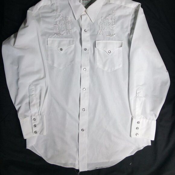 Other Vintage H Bar C Embroidered Western Pearl Snap Shirt Size US XL / EU 56 / 4 - 3 Thumbnail