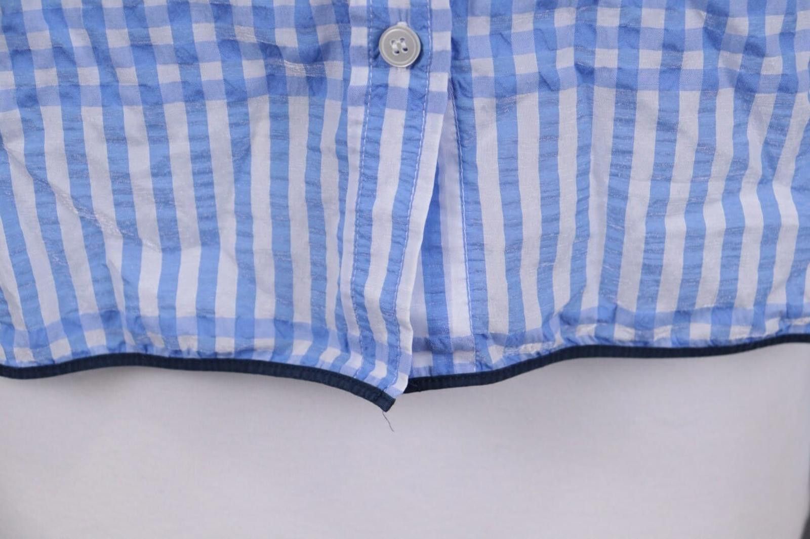 Gianni Valentino GANNI Blue Check Button Down Blouse Shirt Size 36 Size M / US 6-8 / IT 42-44 - 3 Thumbnail