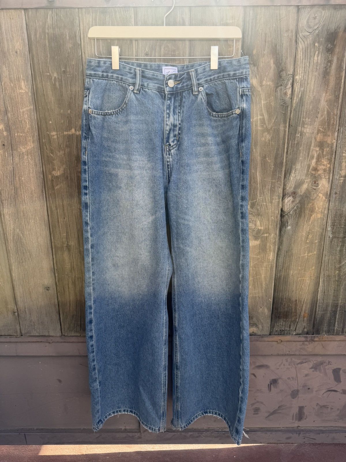 Zicmade ZICMade Wide Leg Distressed Denim Jeans Size US 30 / EU 46 - 2 Thumbnail