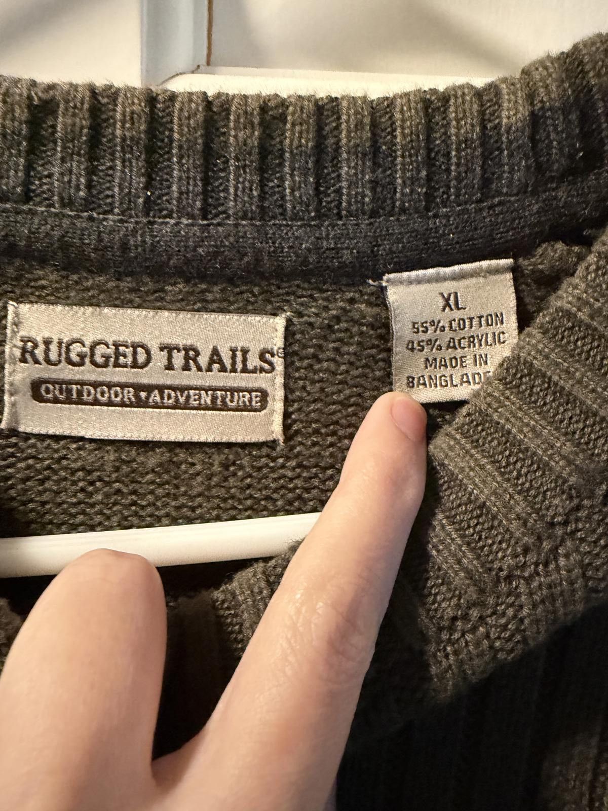 Other Rugged Trails Olive Green Ribbed Knit Sweater XL Size US XL / EU 56 / 4 - 2 Thumbnail